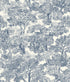 Spinney Toile Wallpaper in Blue color - pattern number 4199-72559 - by Chesapeake in the Modern Farmhouse collection