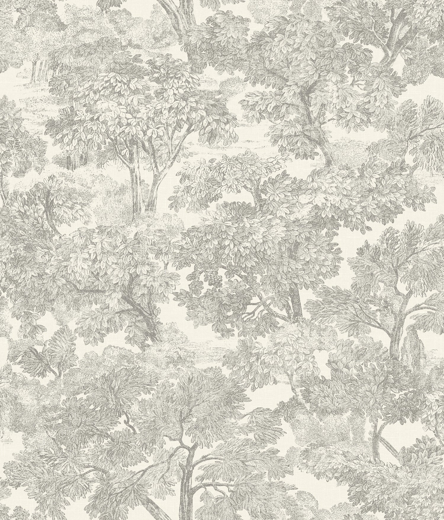Spinney Toile Wallpaper in Grey color - pattern number 4199-72560 - by Chesapeake in the Modern Farmhouse collection
