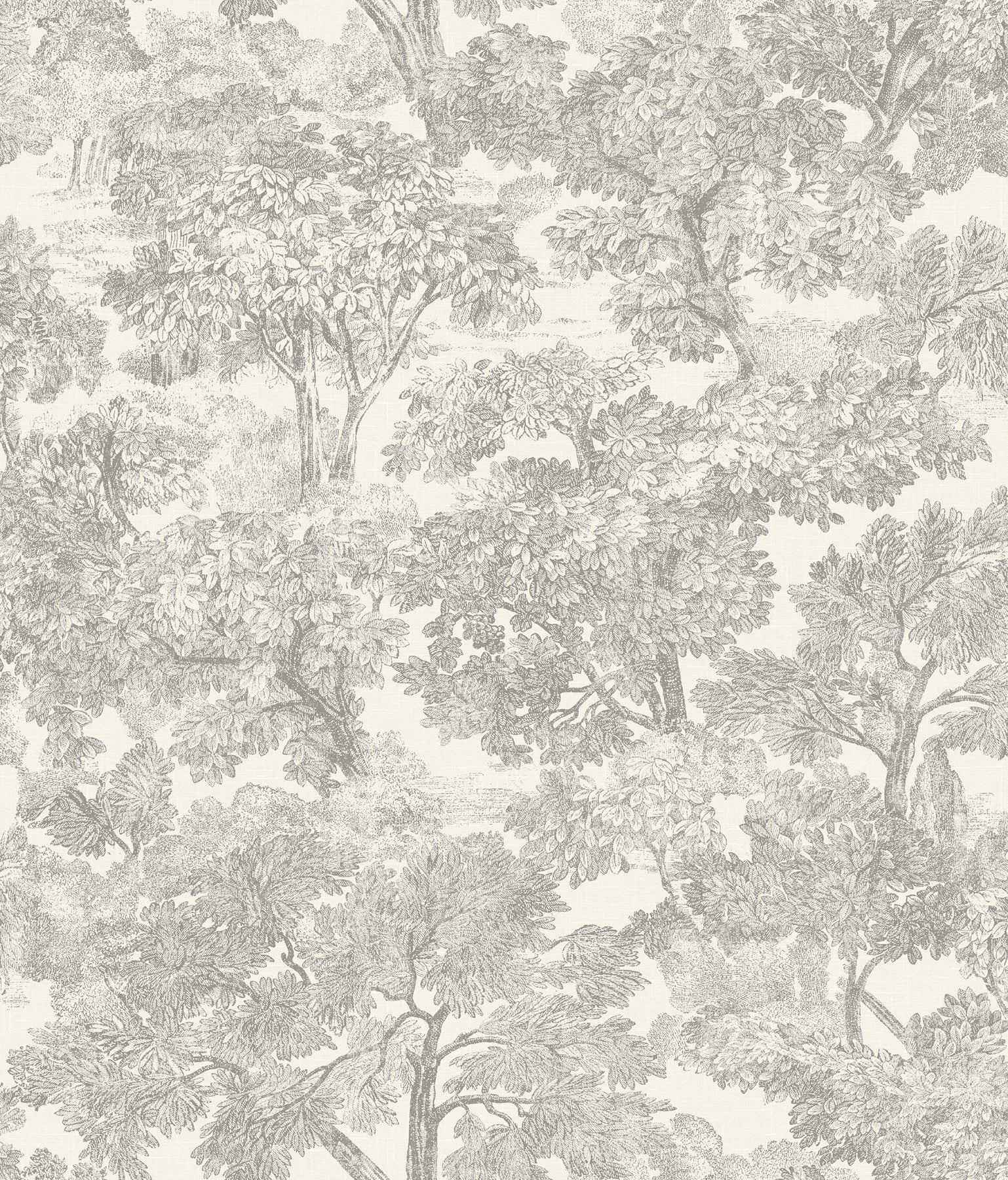 Spinney Toile Wallpaper in Grey color - pattern number 4199-72560 - by Chesapeake in the Modern Farmhouse collection