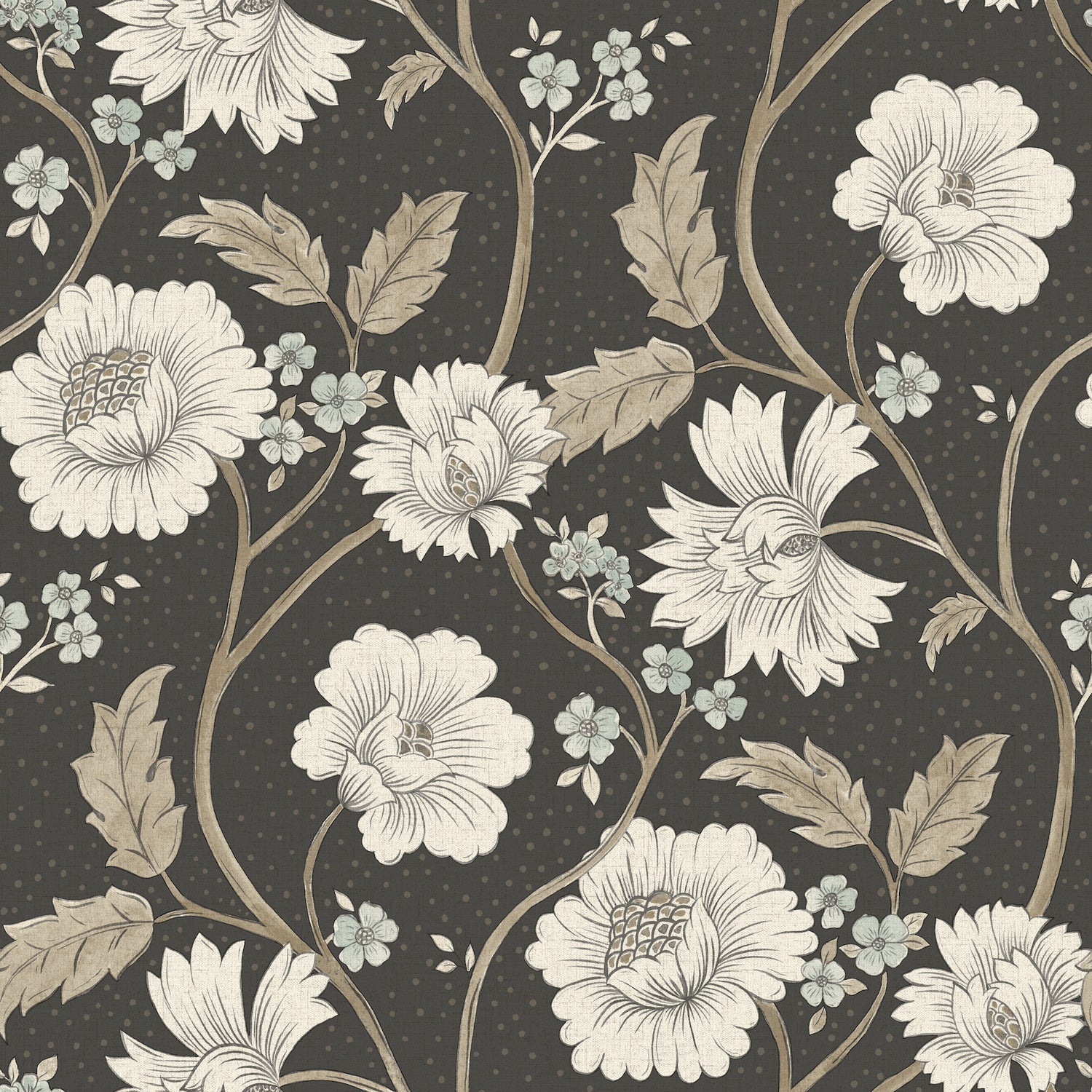 Hazel Floral Trail Wallpaper in Black color - pattern number 4199-83707 - by Chesapeake in the Modern Farmhouse collection
