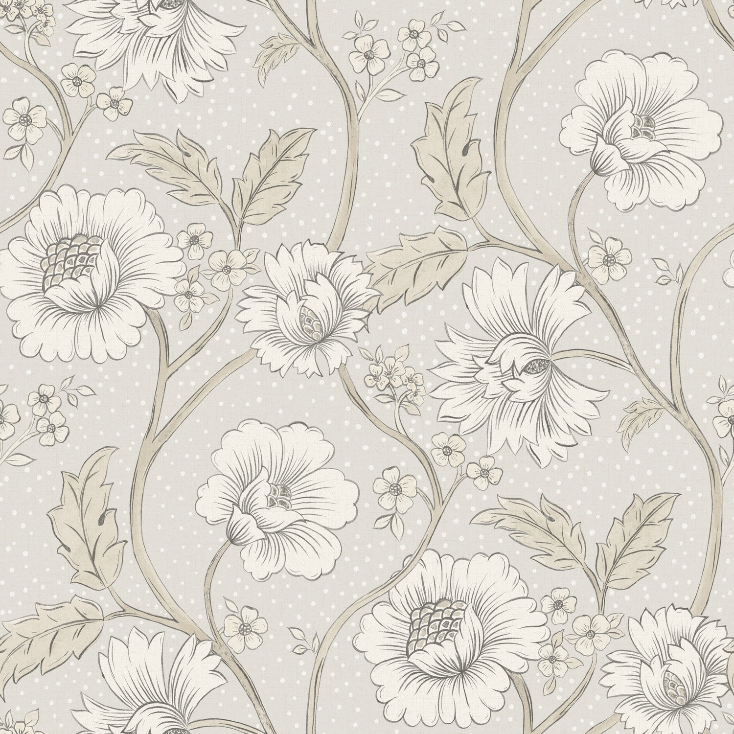 Hazel Floral Trail Wallpaper in Grey color - pattern number 4199-83711 - by Chesapeake in the Modern Farmhouse collection