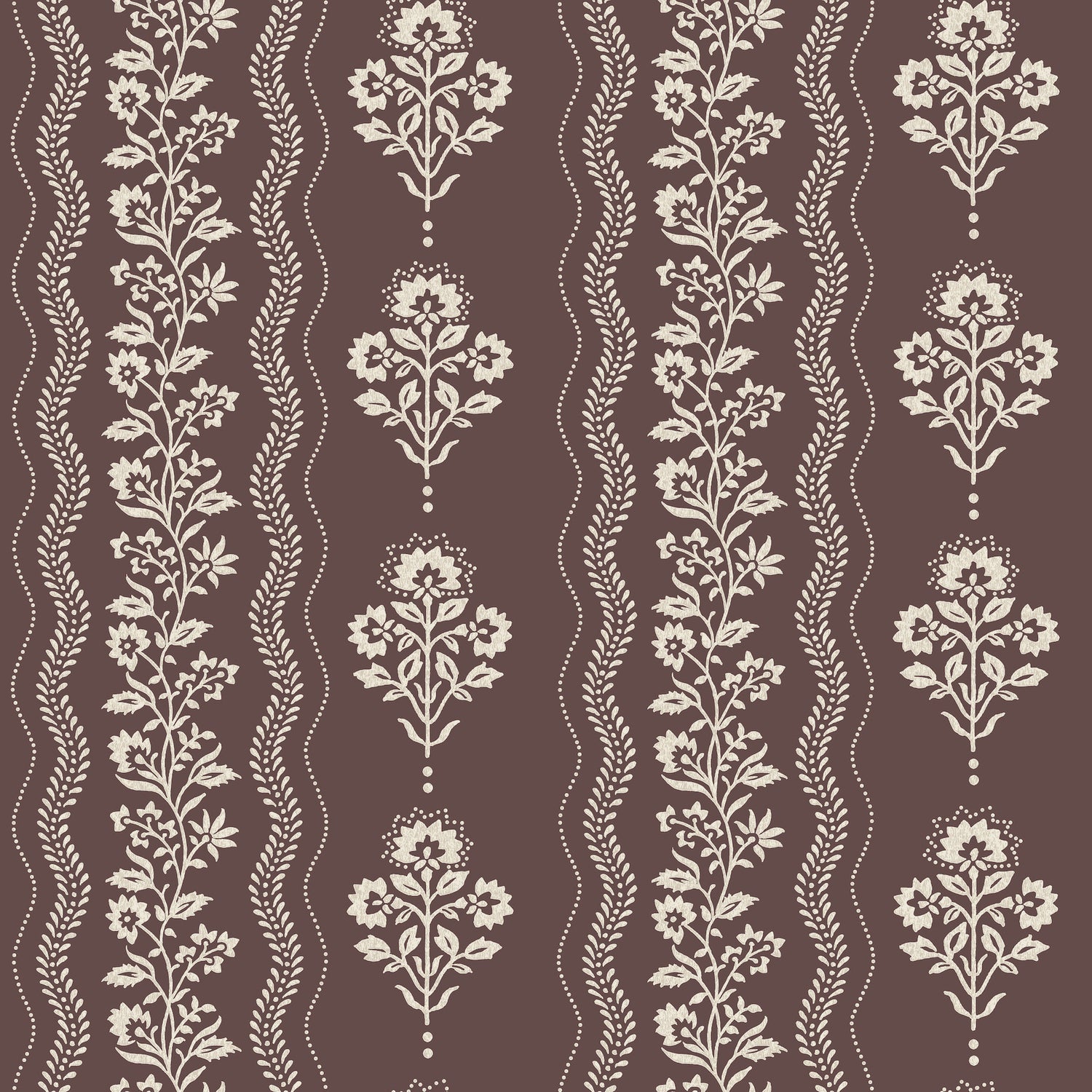 Lenea Floral Stripe Wallpaper in Burgundy color - pattern number 4199-83723 - by Chesapeake in the Modern Farmhouse collection