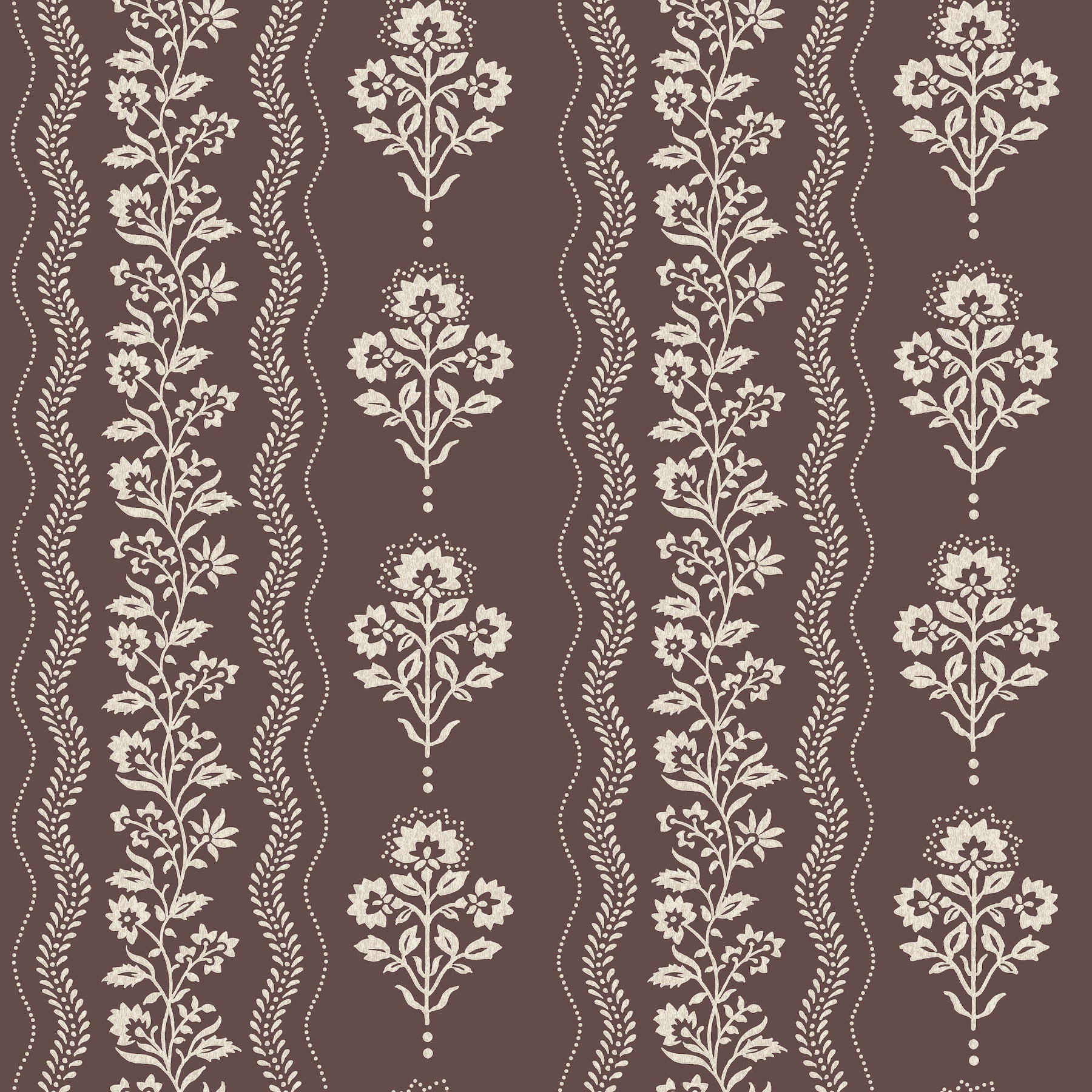 Lenea Floral Stripe Wallpaper in Burgundy color - pattern number 4199-83723 - by Chesapeake in the Modern Farmhouse collection