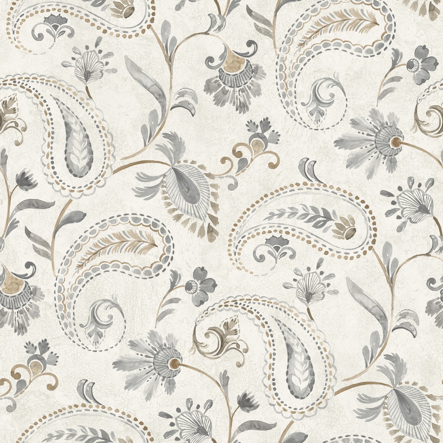 Darlene Jacobean Wallpaper in Slate color - pattern number 4199-83745 - by Chesapeake in the Modern Farmhouse collection