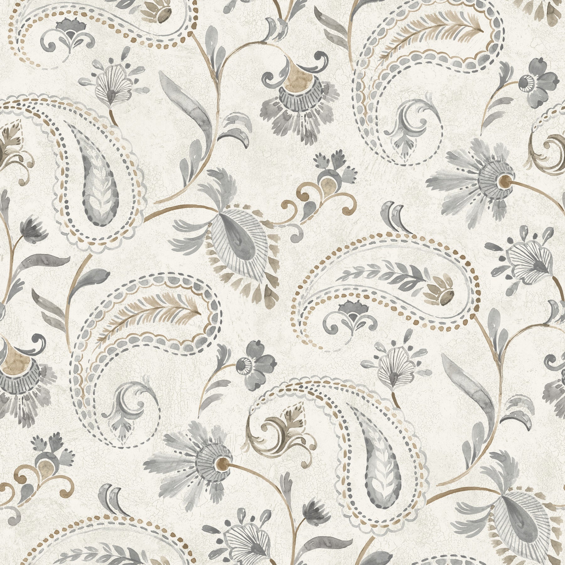 Darlene Jacobean Wallpaper in Slate color - pattern number 4199-83745 - by Chesapeake in the Modern Farmhouse collection