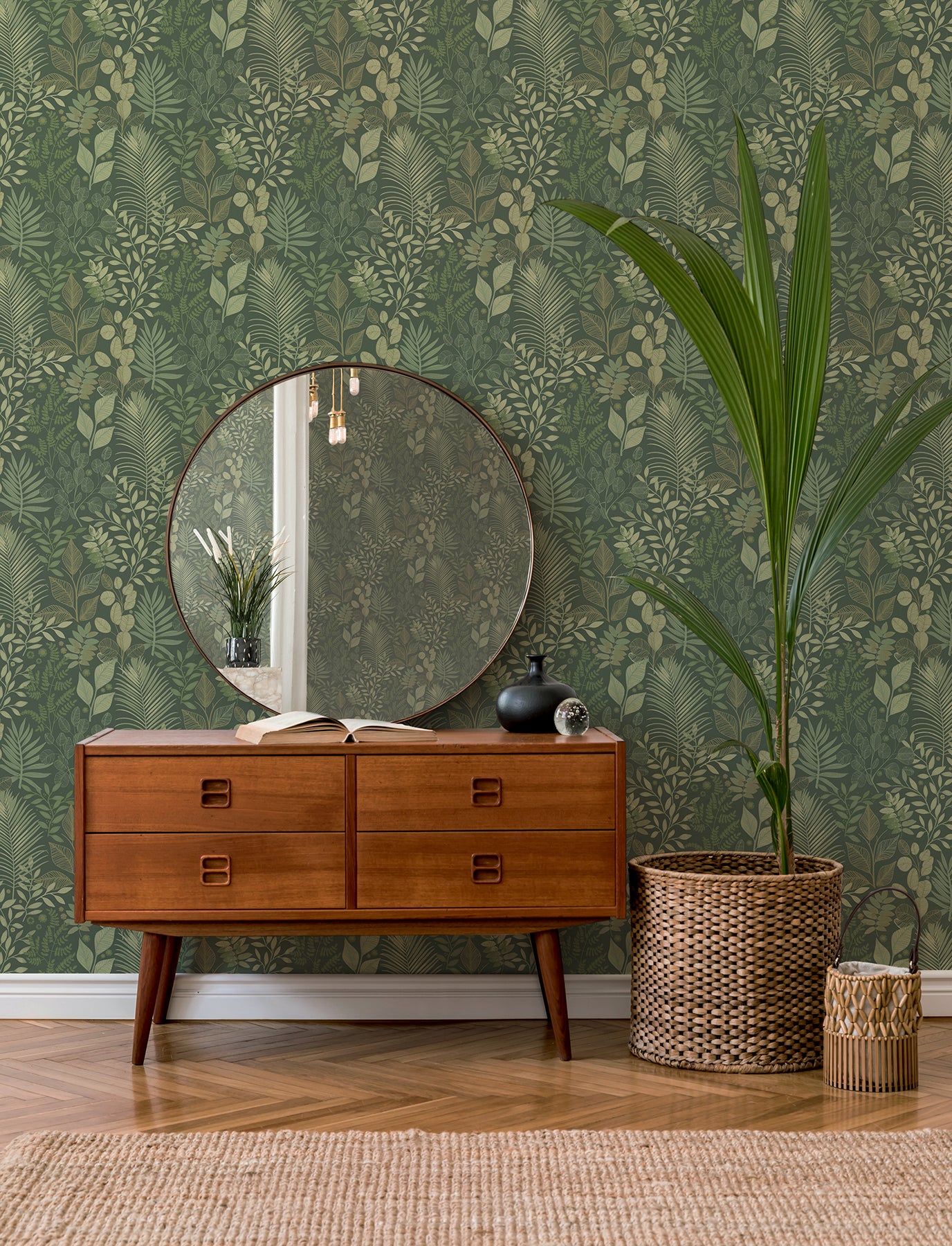 Angslycka wallpaper in dark green color - pattern number 4201-20103 - by A Street Prints in the Savanna collection