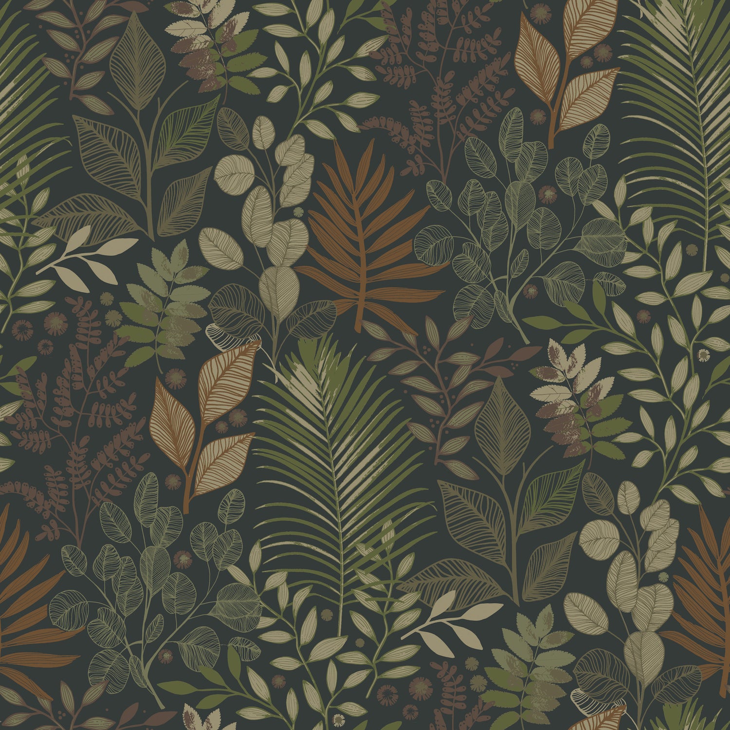 Angslycka wallpaper in black color - pattern number 4201-20104 - by A Street Prints in the Savanna collection