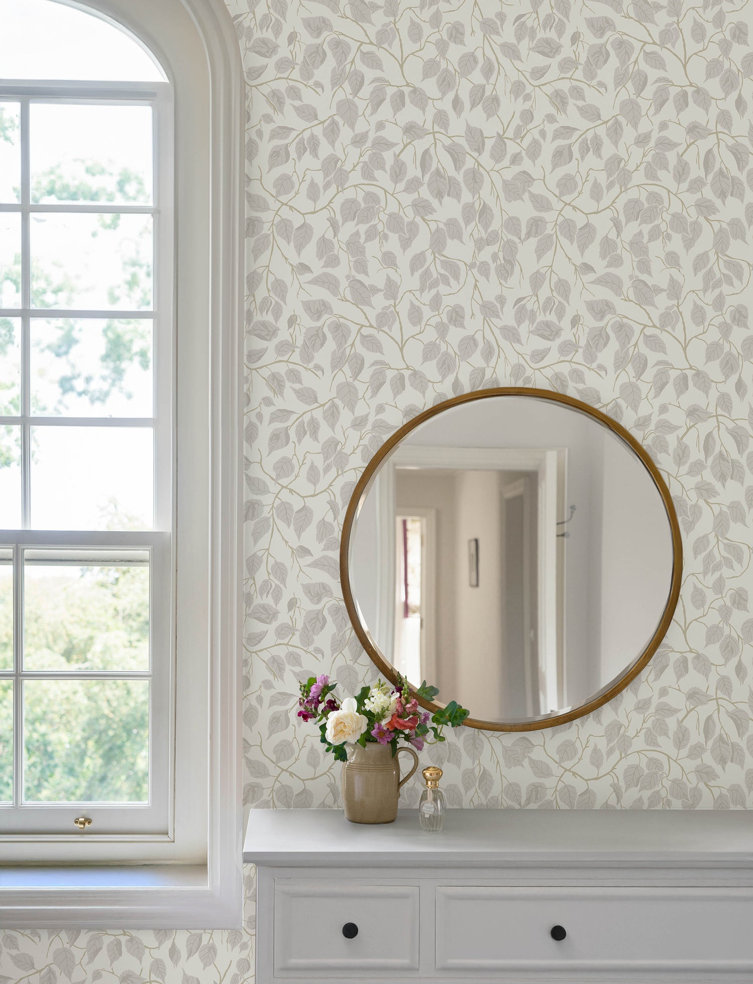 Hangbjork wallpaper in dove color - pattern number 4201-20106 - by A Street Prints in the Savanna collection