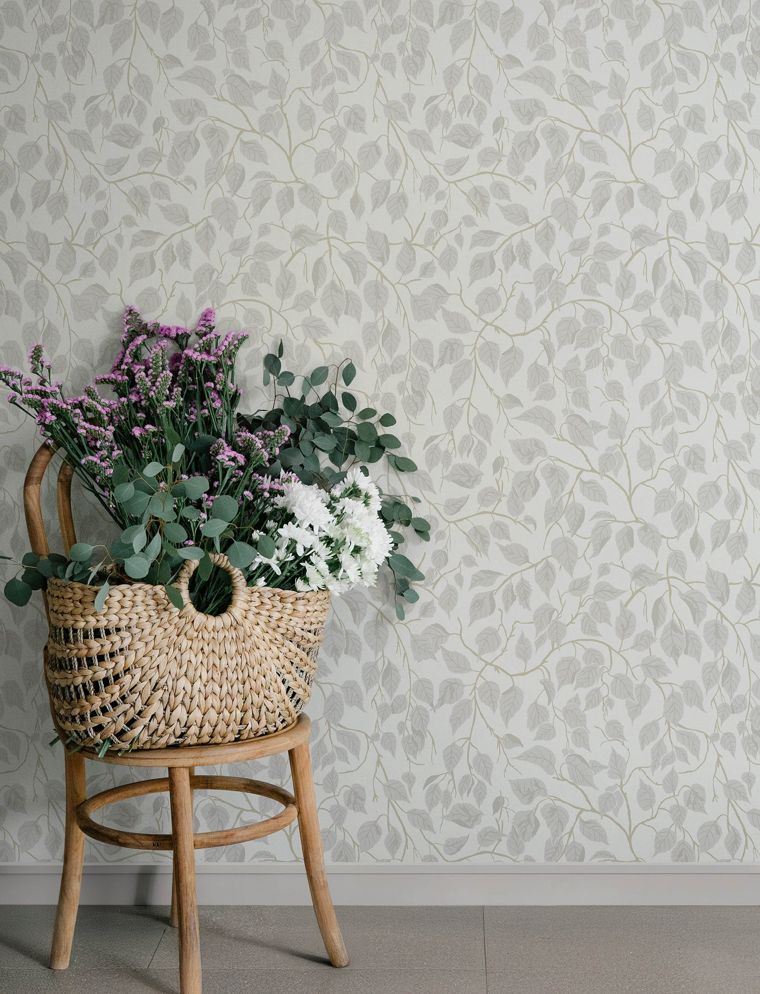 Hangbjork wallpaper in dove color - pattern number 4201-20106 - by A Street Prints in the Savanna collection