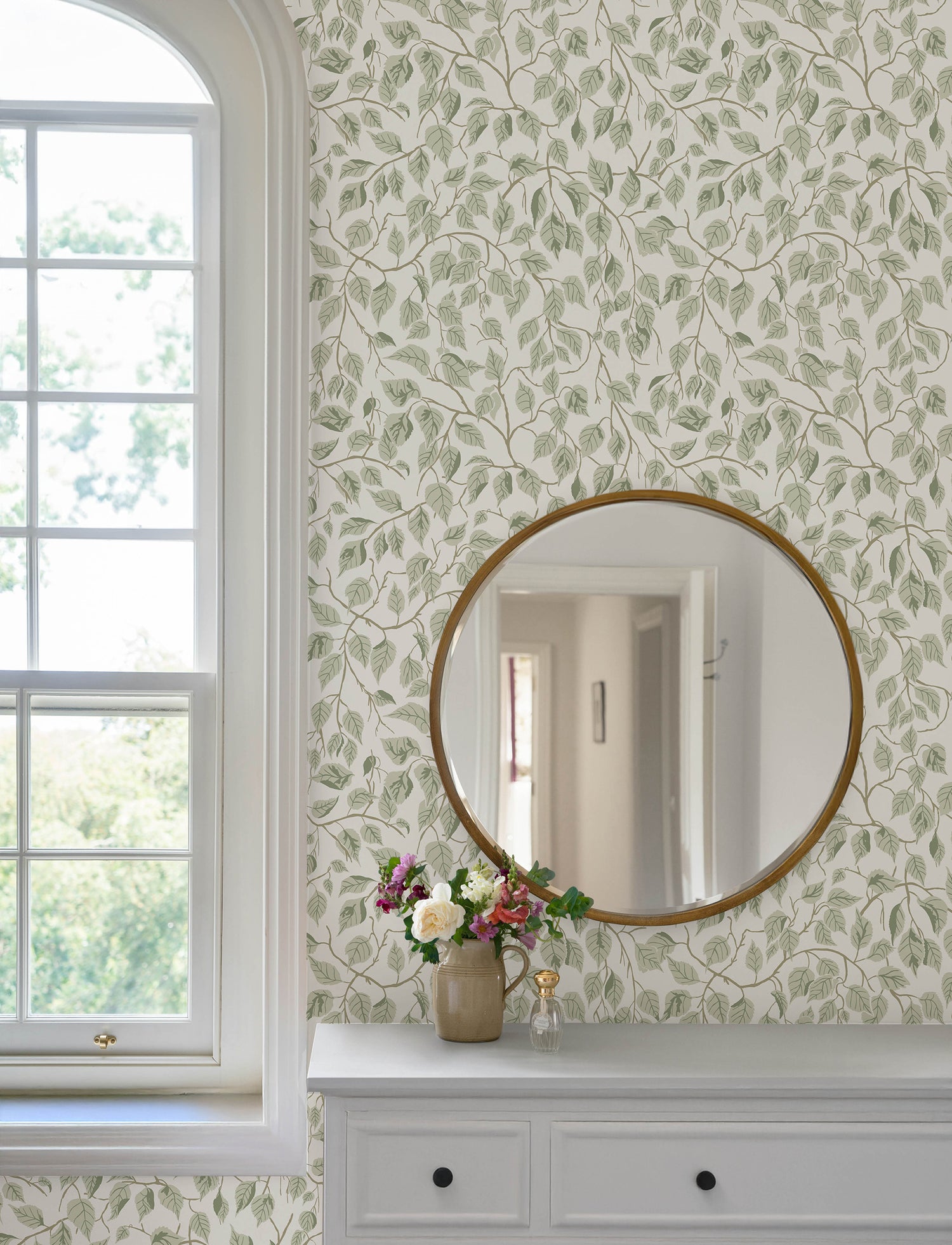 Hangbjork wallpaper in sage color - pattern number 4201-20107 - by A Street Prints in the Savanna collection