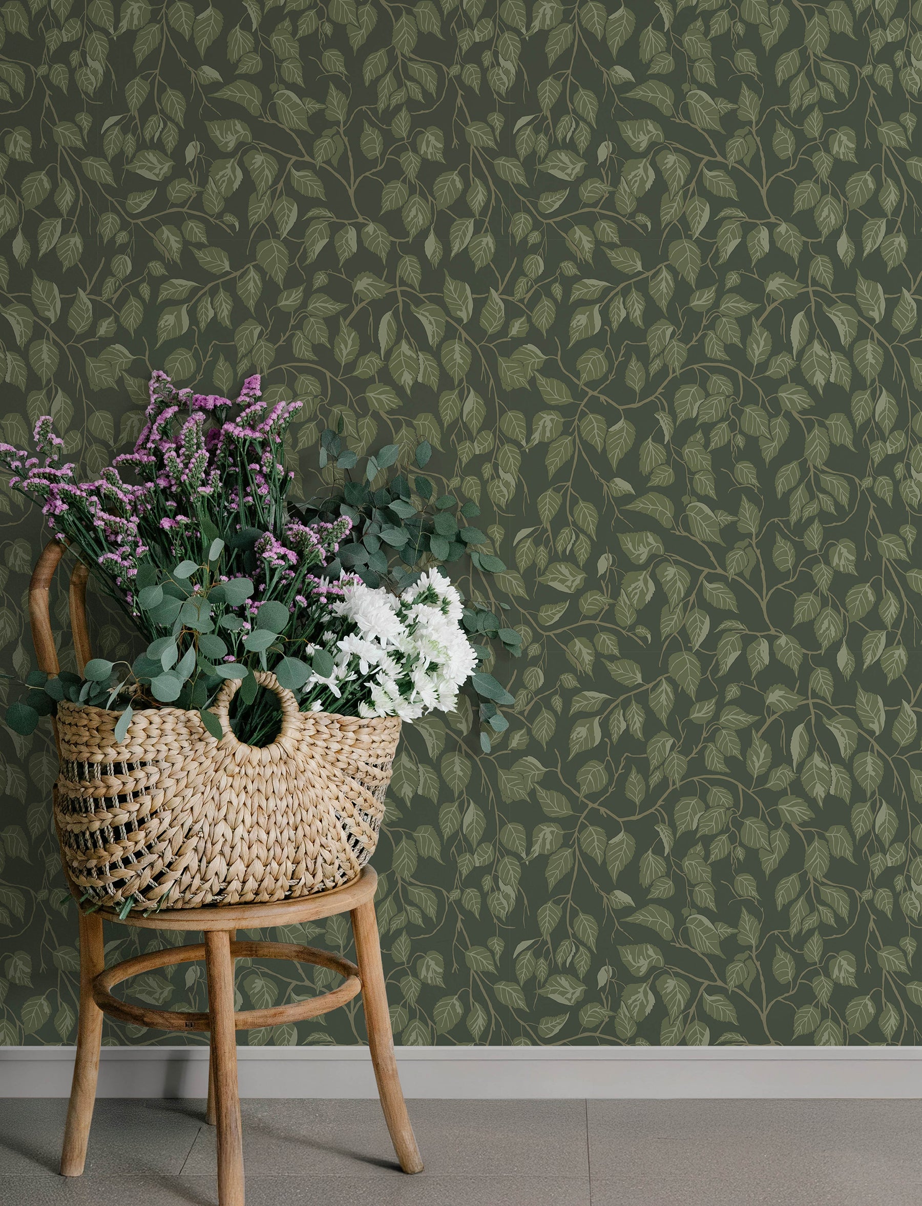 Hangbjork wallpaper in evergreen color - pattern number 4201-20108 - by A Street Prints in the Savanna collection