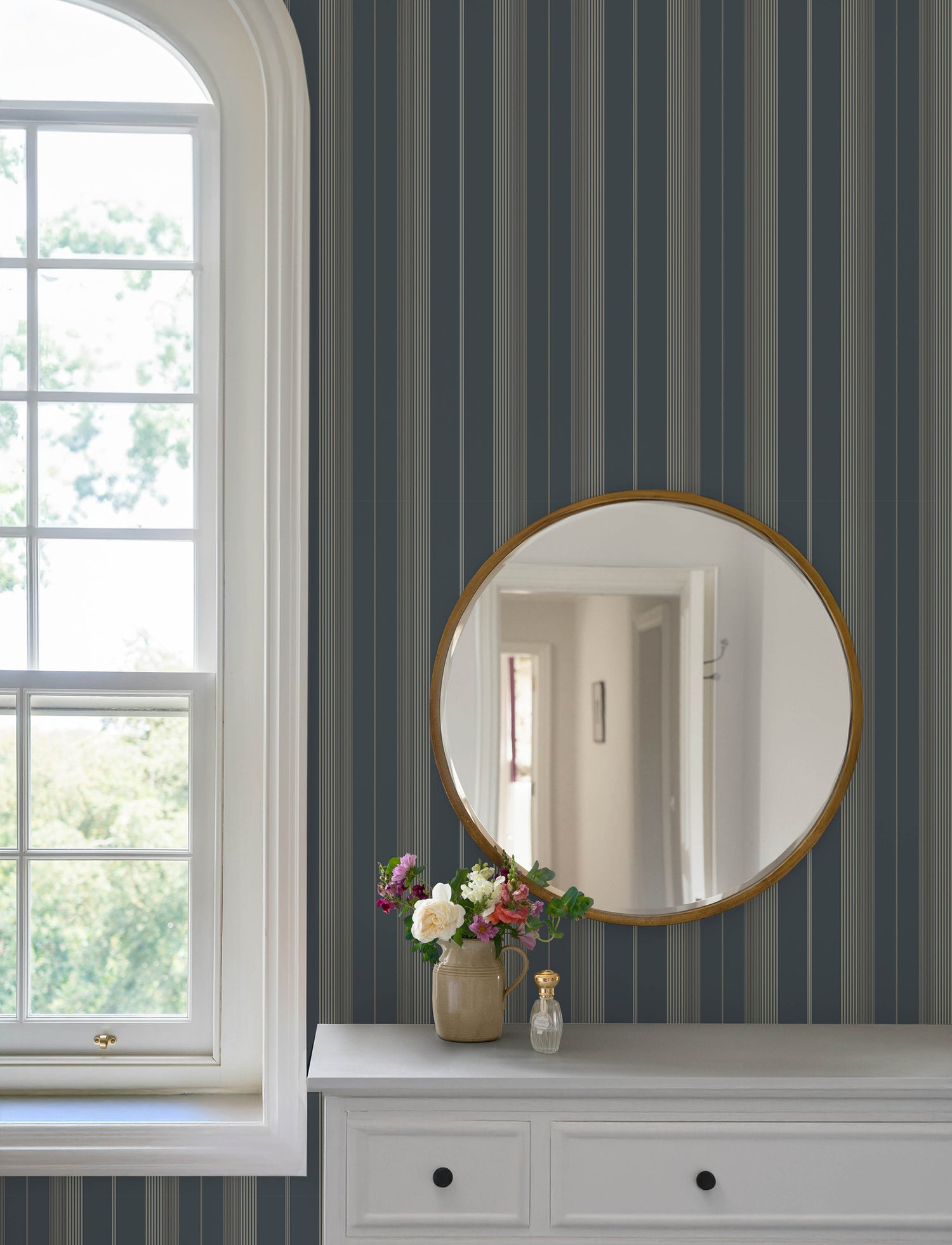 Herrgard wallpaper in navy color - pattern number 4201-20120 - by A Street Prints in the Savanna collection
