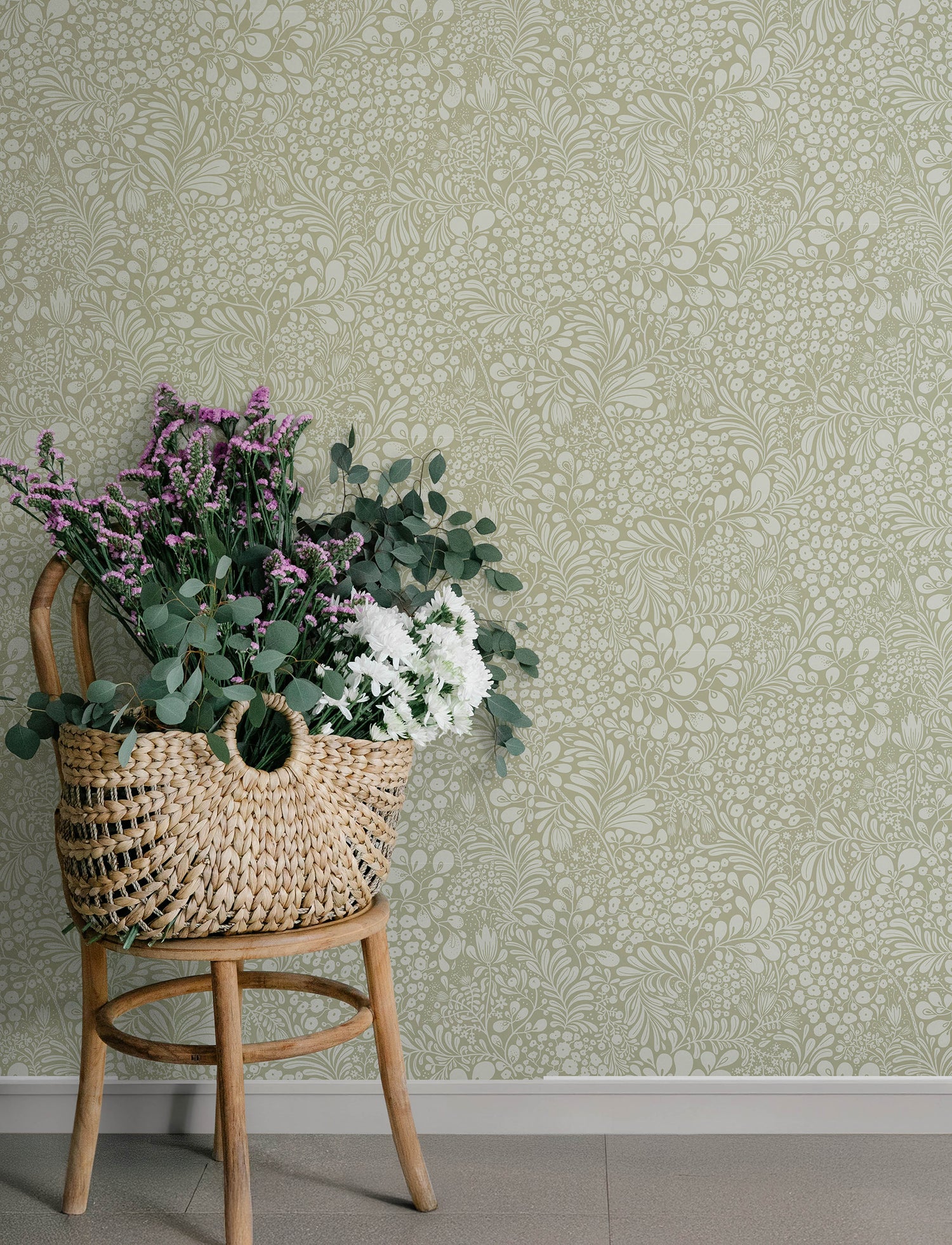 Siv wallpaper in sage color - pattern number 4201-48003 - by A Street Prints in the Savanna collection