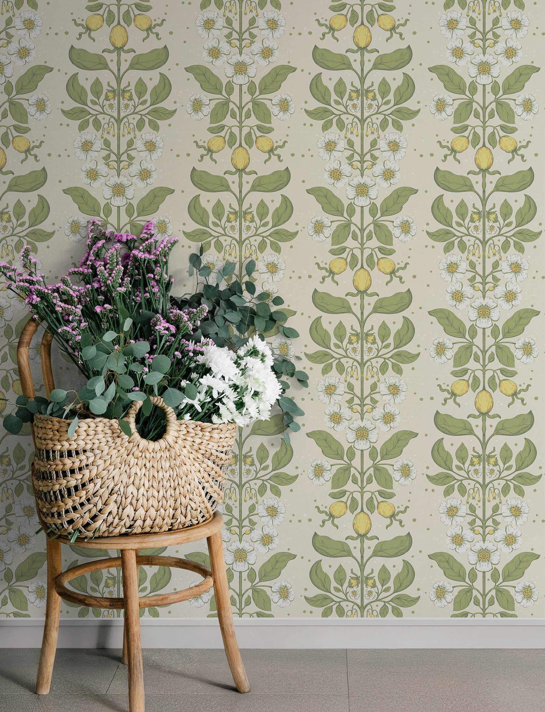 Rosa wallpaper in green color - pattern number 4201-48010 - by A Street Prints in the Savanna collection