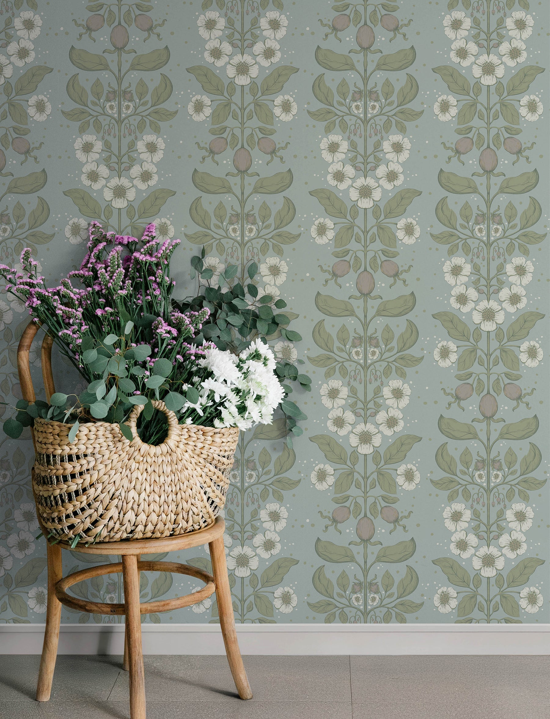 Rosa wallpaper in sky blue color - pattern number 4201-48011 - by A Street Prints in the Savanna collection