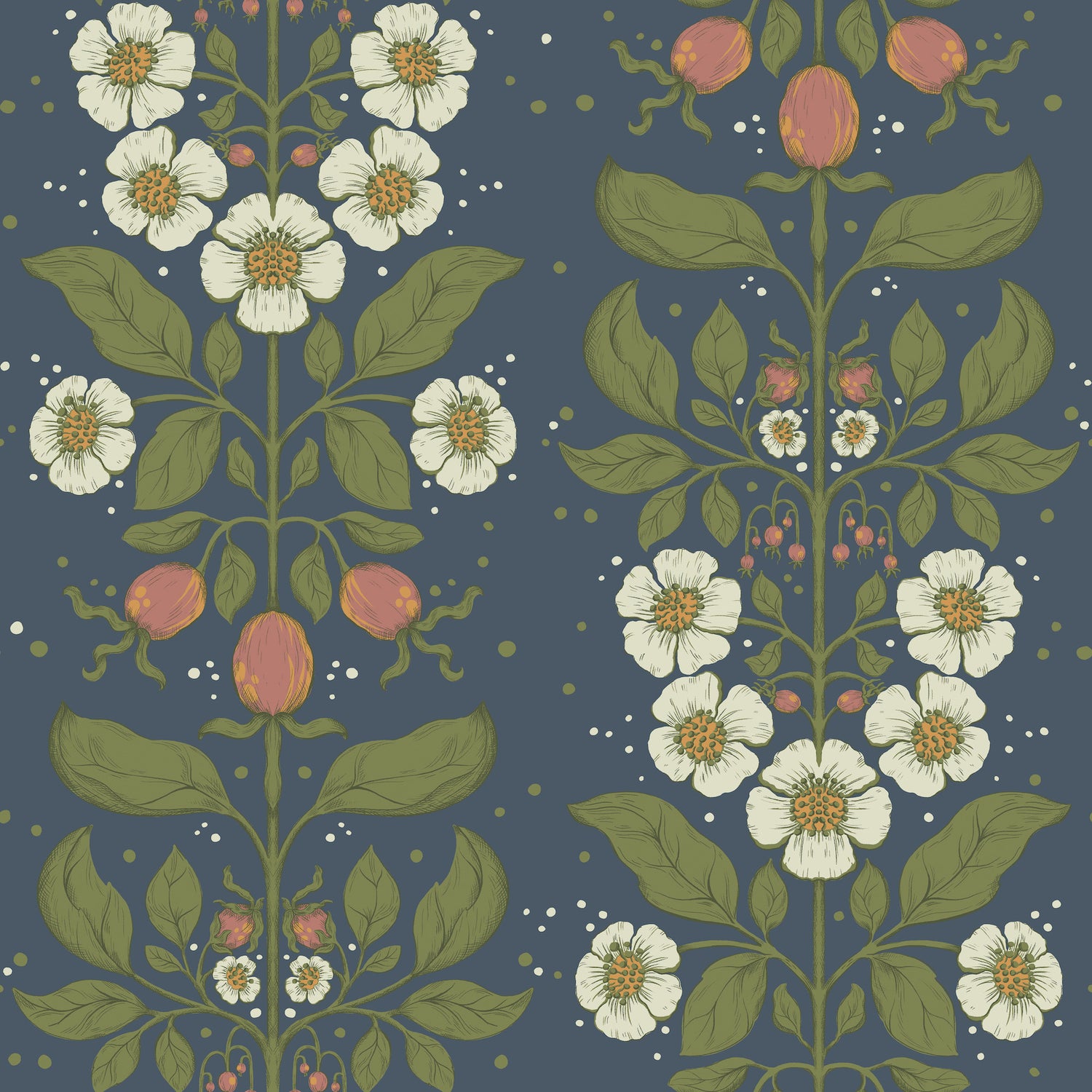Rosa wallpaper in navy color - pattern number 4201-48013 - by A Street Prints in the Savanna collection