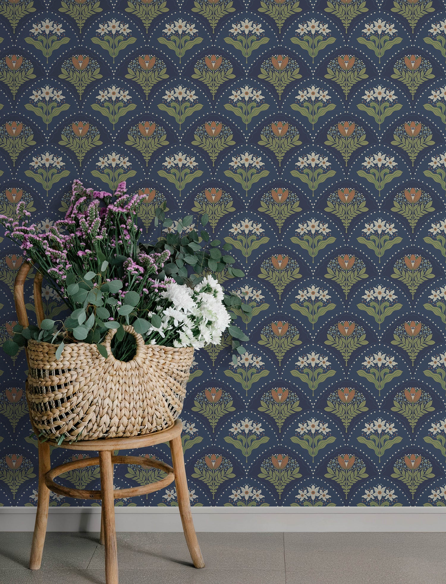 Maj wallpaper in navy color - pattern number 4201-48018 - by A Street Prints in the Savanna collection