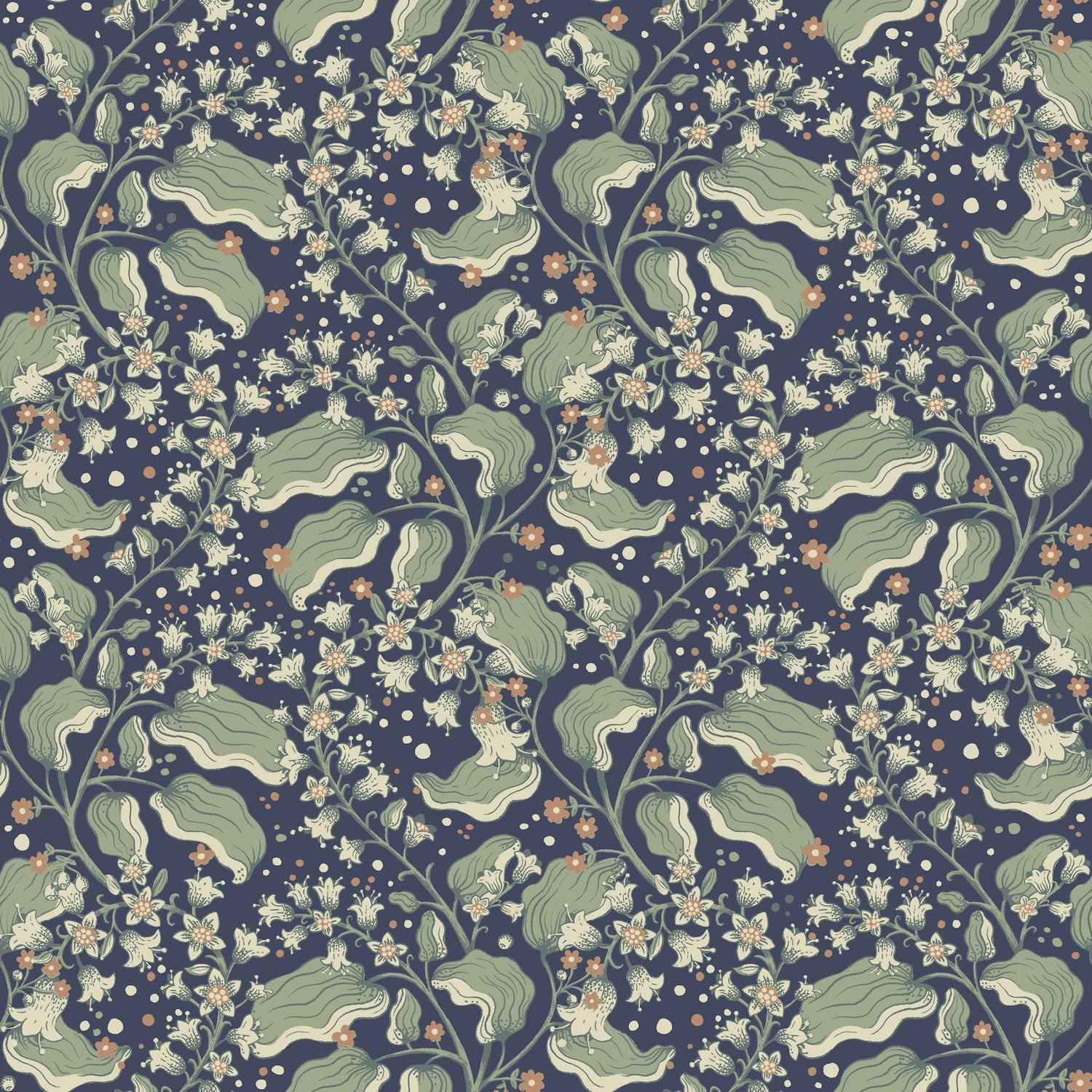 Syren wallpaper in navy color - pattern number 4201-48027 - by A Street Prints in the Savanna collection