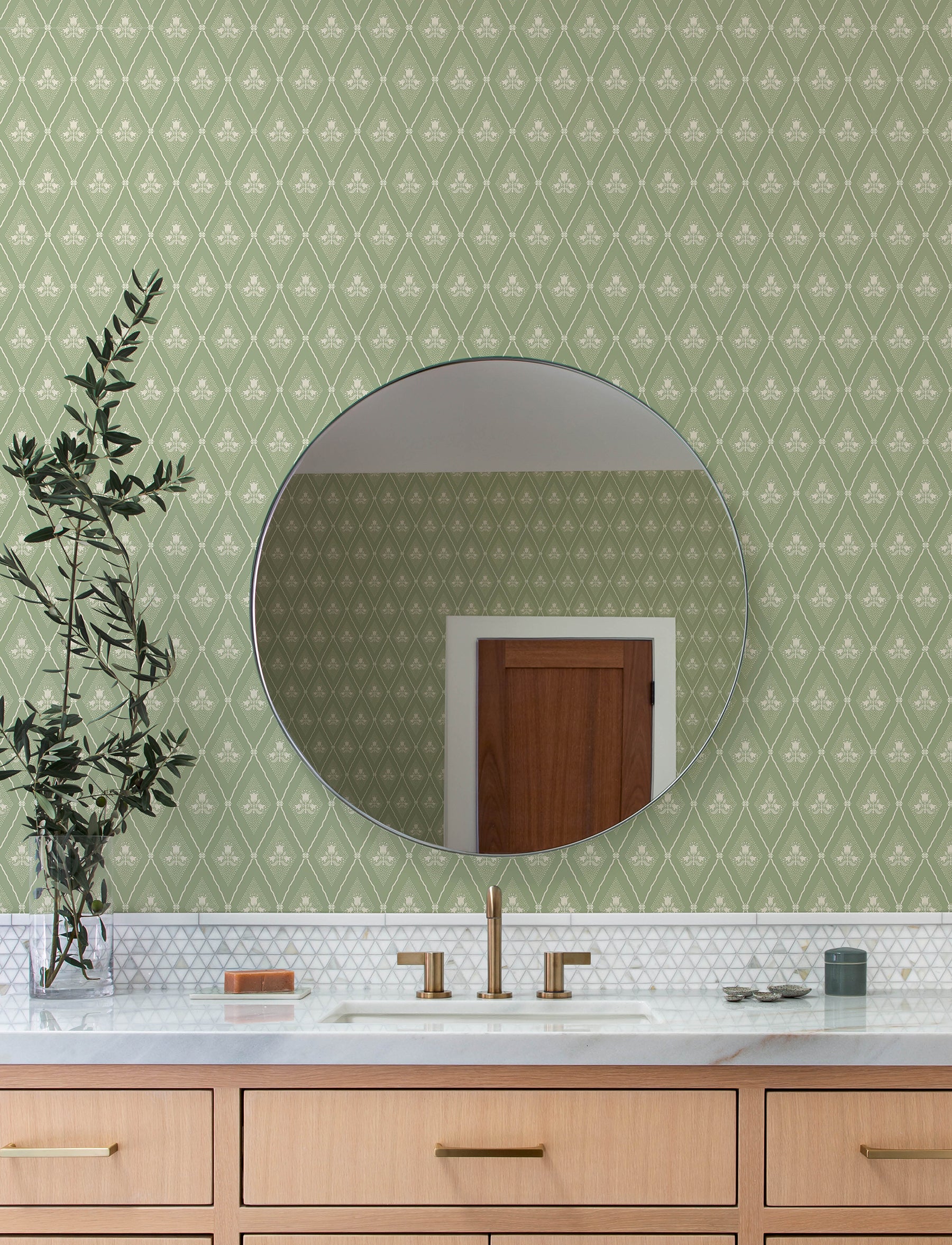 Alma wallpaper in moss color - pattern number 4201-48030 - by A Street Prints in the Savanna collection