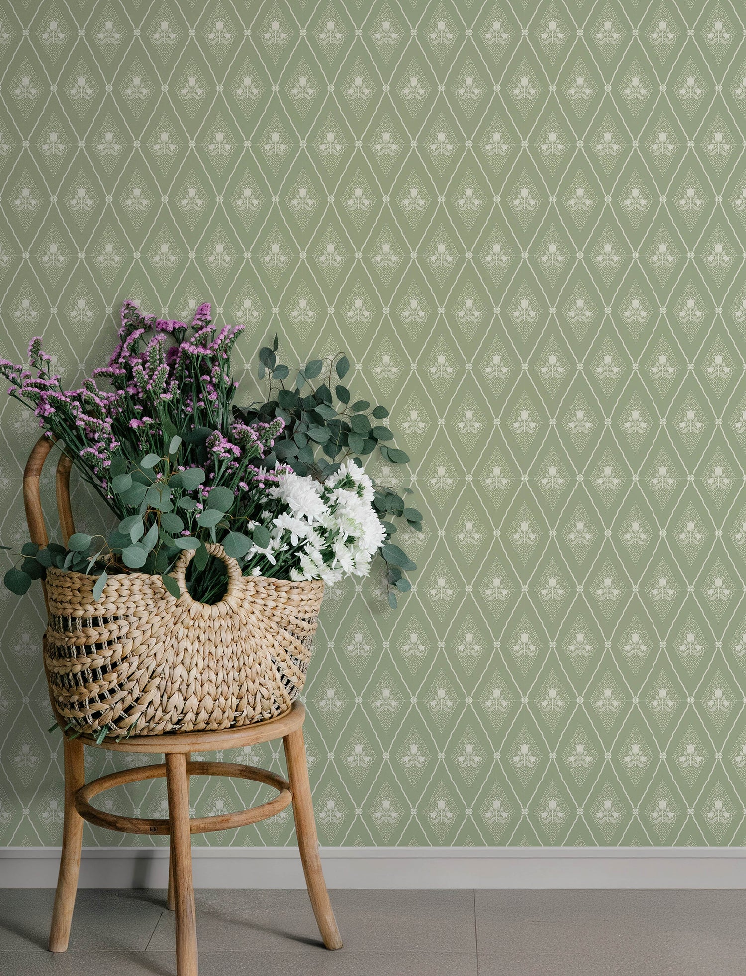 Alma wallpaper in moss color - pattern number 4201-48030 - by A Street Prints in the Savanna collection