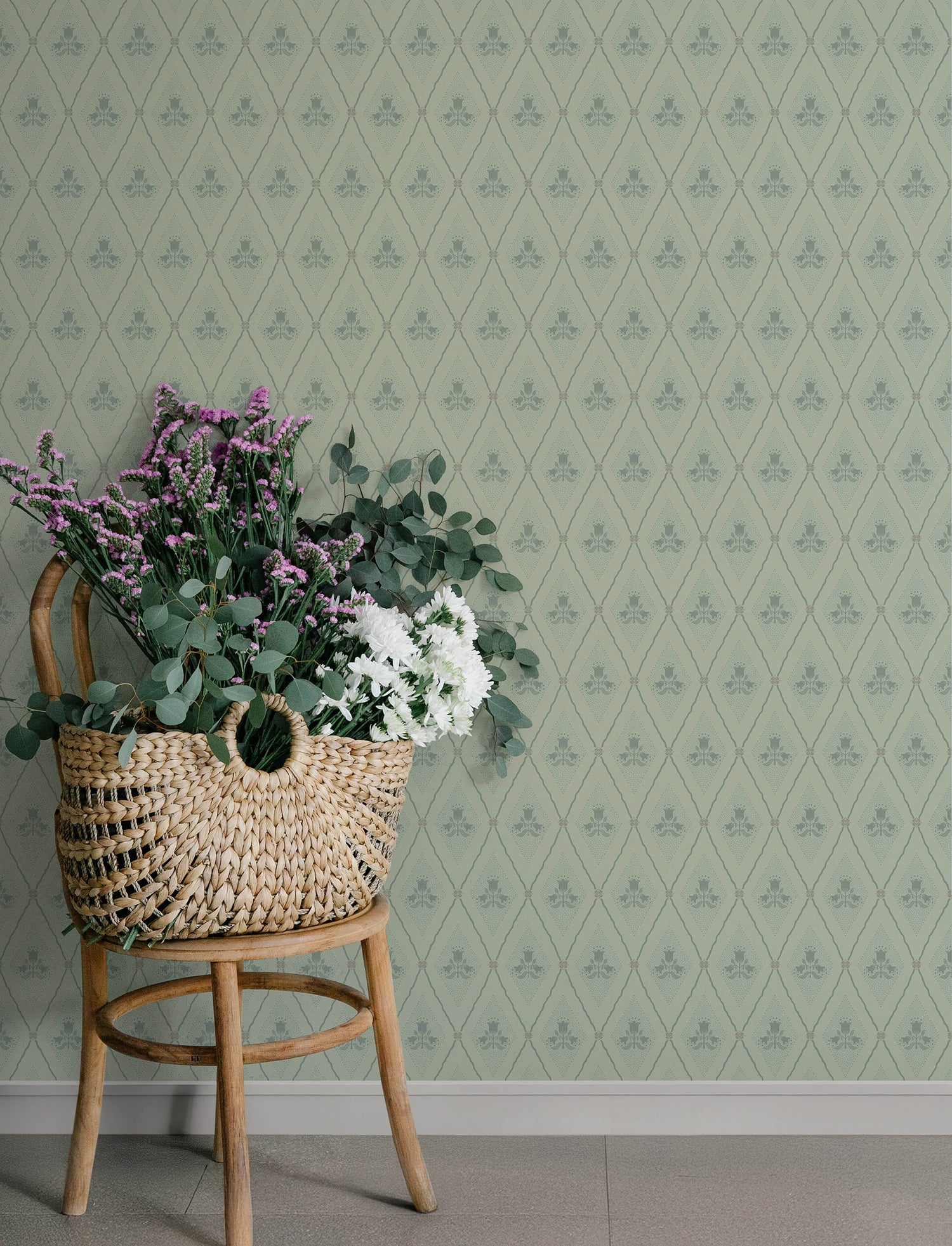 Alma wallpaper in mint color - pattern number 4201-48031 - by A Street Prints in the Savanna collection