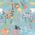 Safari Animals wallpaper in blue color - pattern number 4203-27541 - by Advantage in the A World of Imagination collection