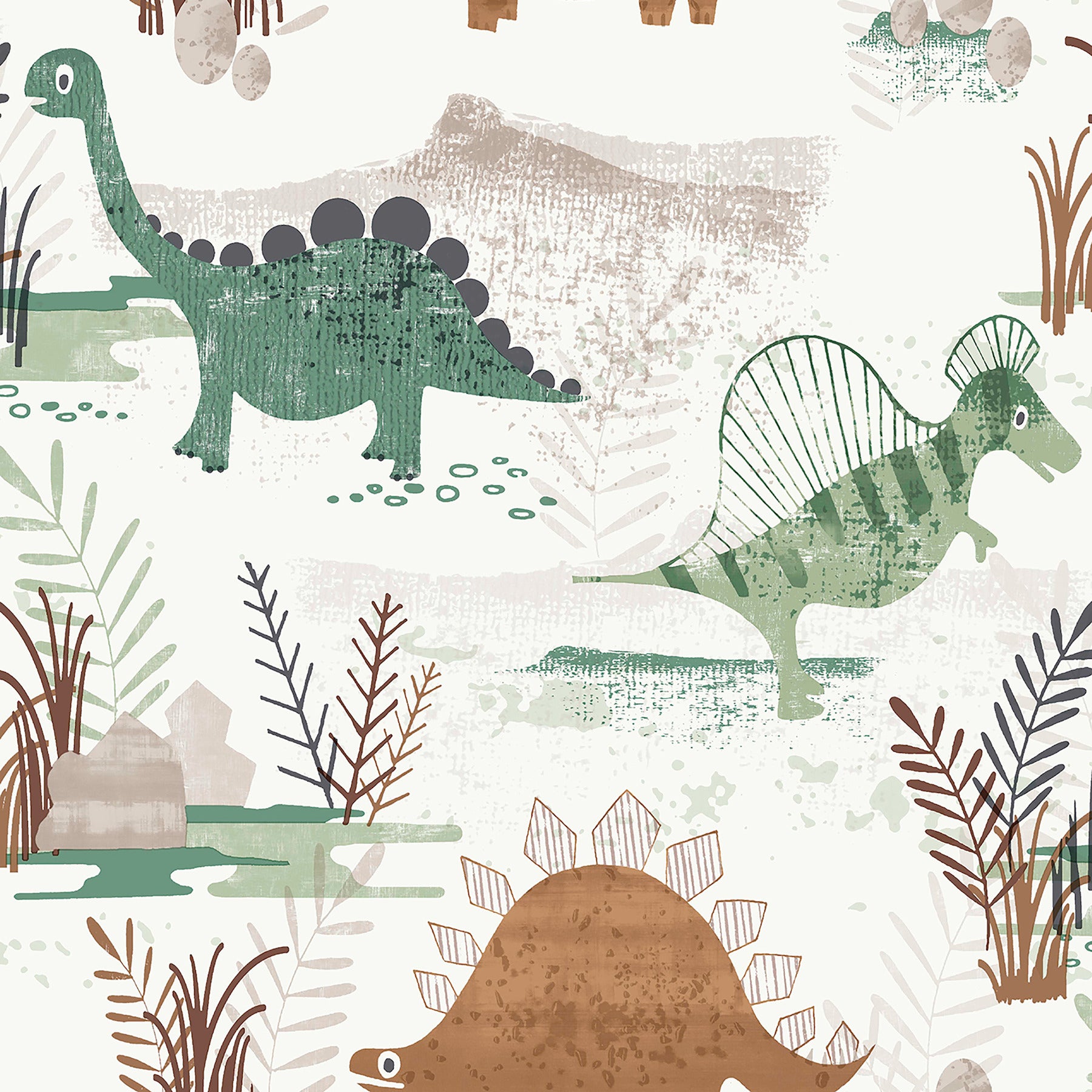 Prehistoric Dino wallpaper in green color - pattern number 4203-27544 - by Advantage in the A World of Imagination collection