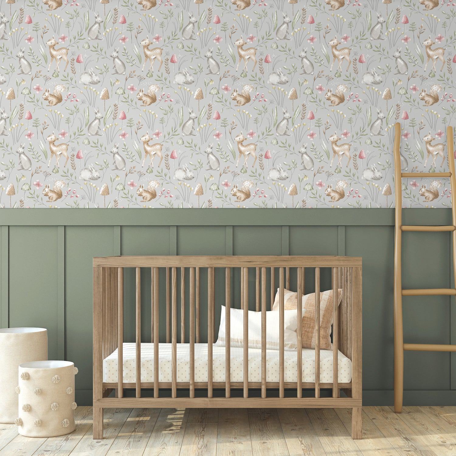 Forest Animals wallpaper in grey color - pattern number 4203-27546 - by Advantage in the A World of Imagination collection