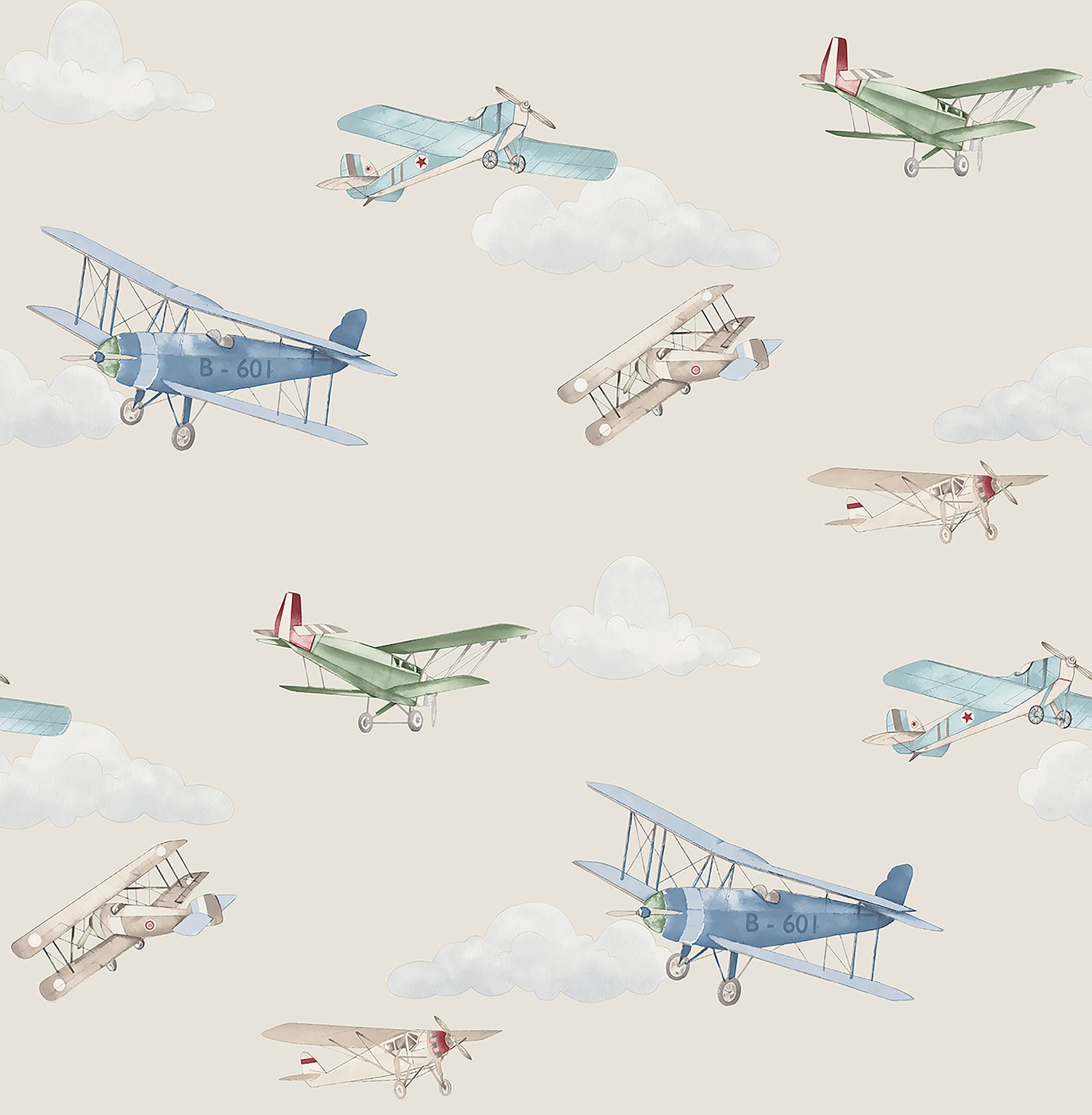 Aeroplanes wallpaper in beige color - pattern number 4203-27549 - by Advantage in the A World of Imagination collection