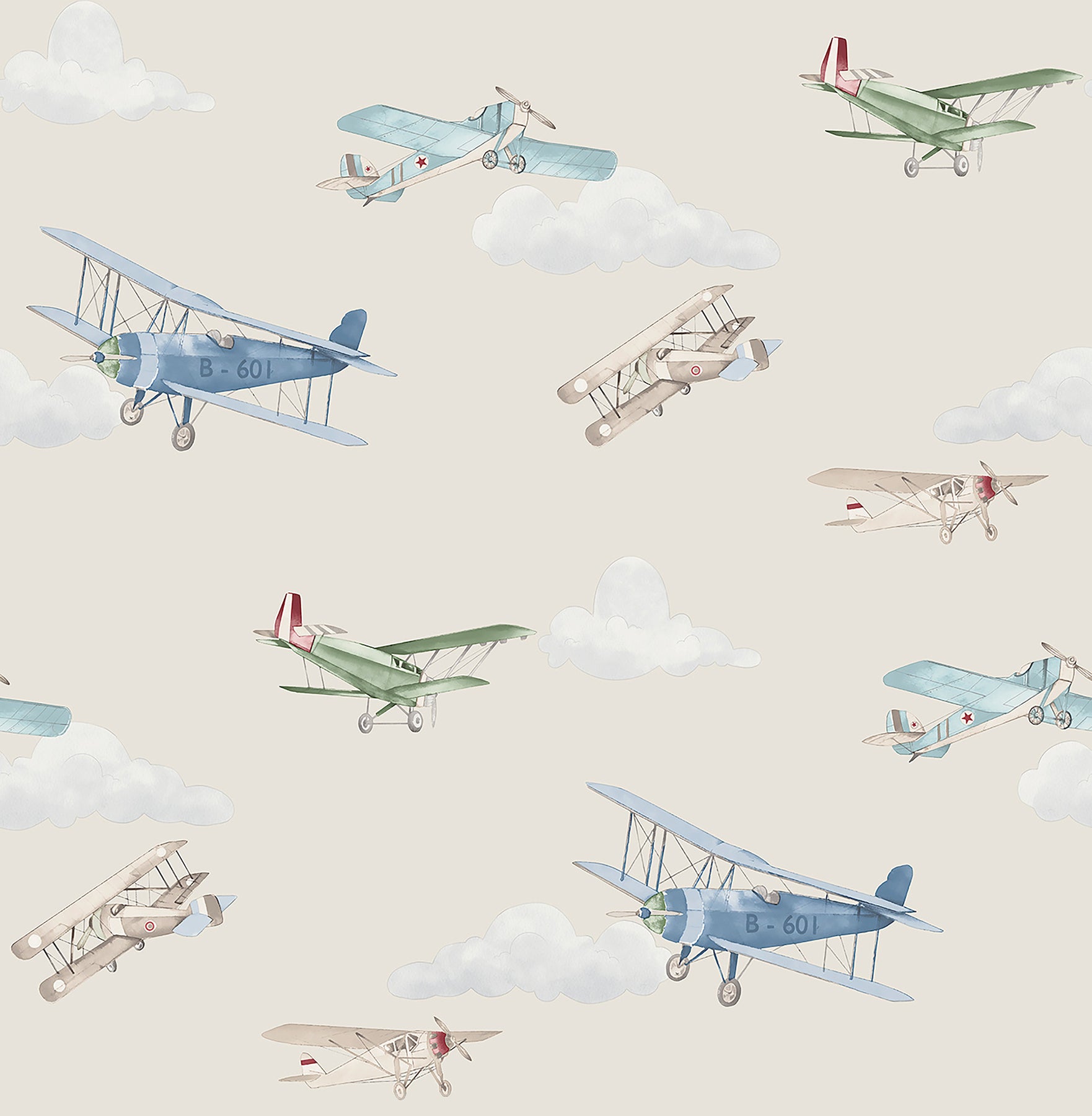 Aeroplanes wallpaper in beige color - pattern number 4203-27549 - by Advantage in the A World of Imagination collection