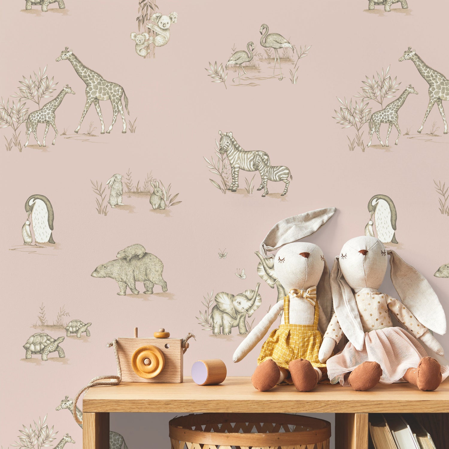 Safari Babies wallpaper in pink color - pattern number 4203-27552 - by Advantage in the A World of Imagination collection