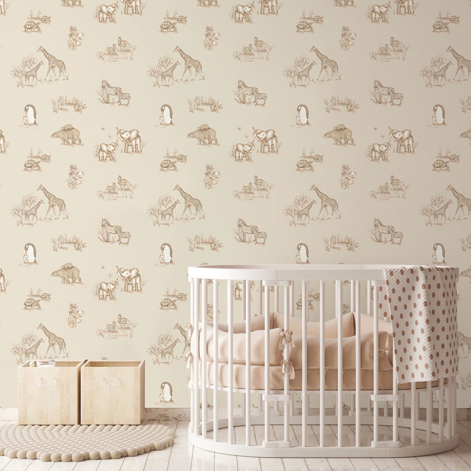 Safari Babies wallpaper in beige color - pattern number 4203-27553 - by Advantage in the A World of Imagination collection