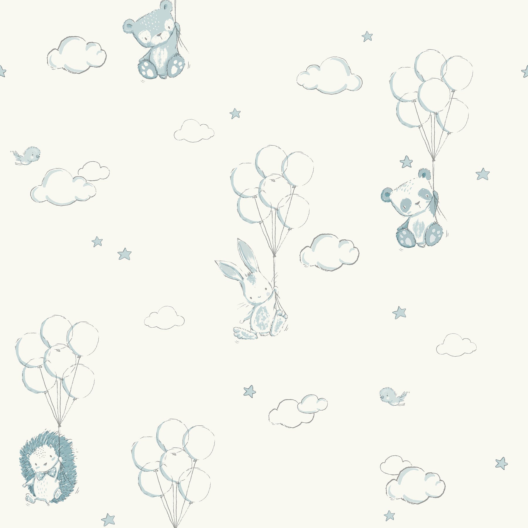 Floating Balloons wallpaper in light blue color - pattern number 4203-27554 - by Advantage in the A World of Imagination collection