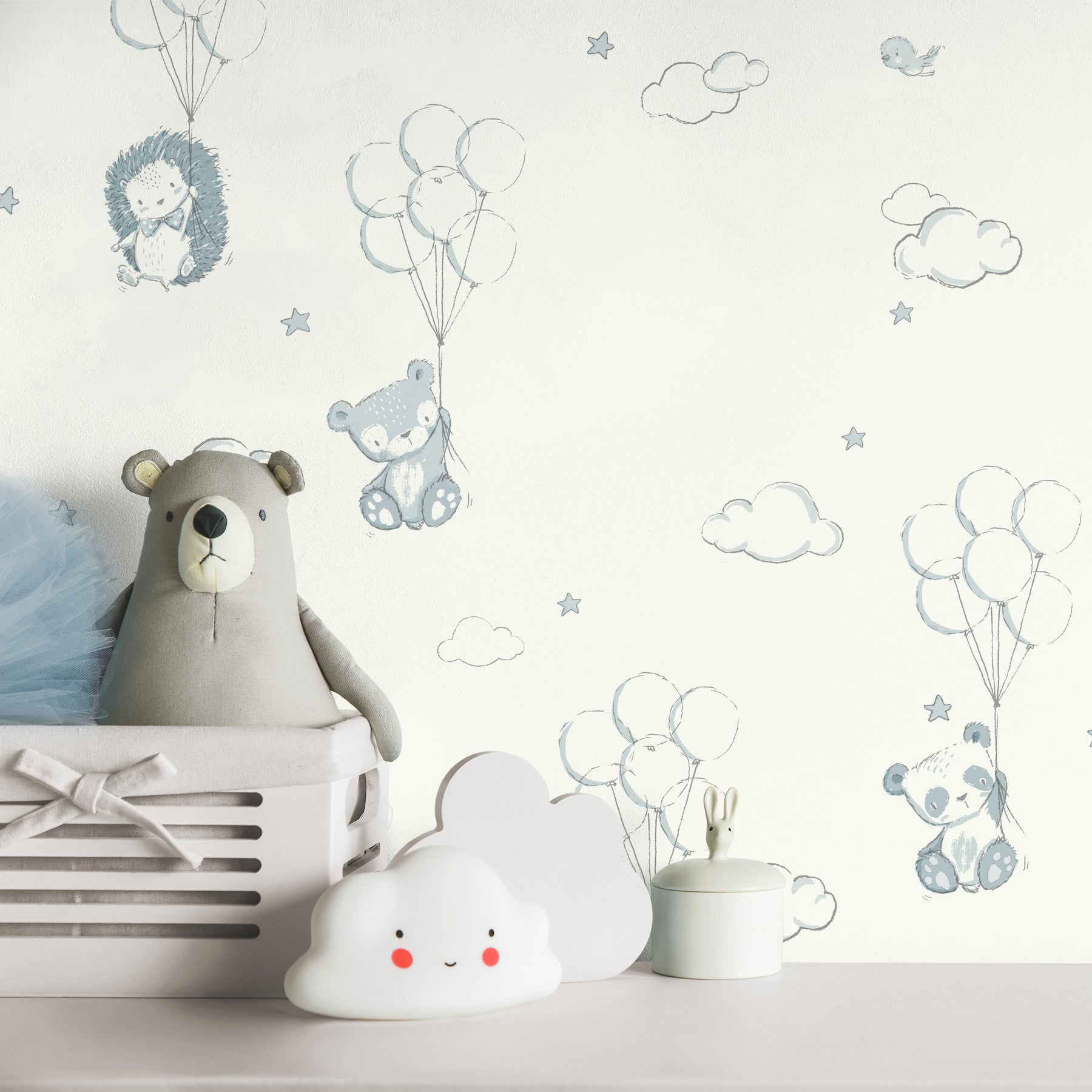 Floating Balloons wallpaper in light blue color - pattern number 4203-27554 - by Advantage in the A World of Imagination collection