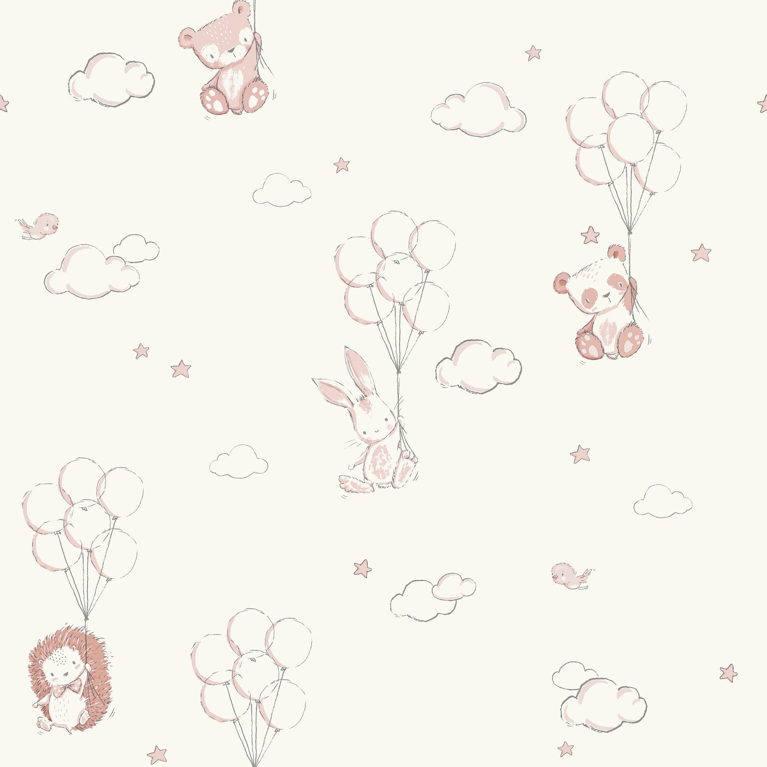 Floating Balloons wallpaper in pink color - pattern number 4203-27555 - by Advantage in the A World of Imagination collection