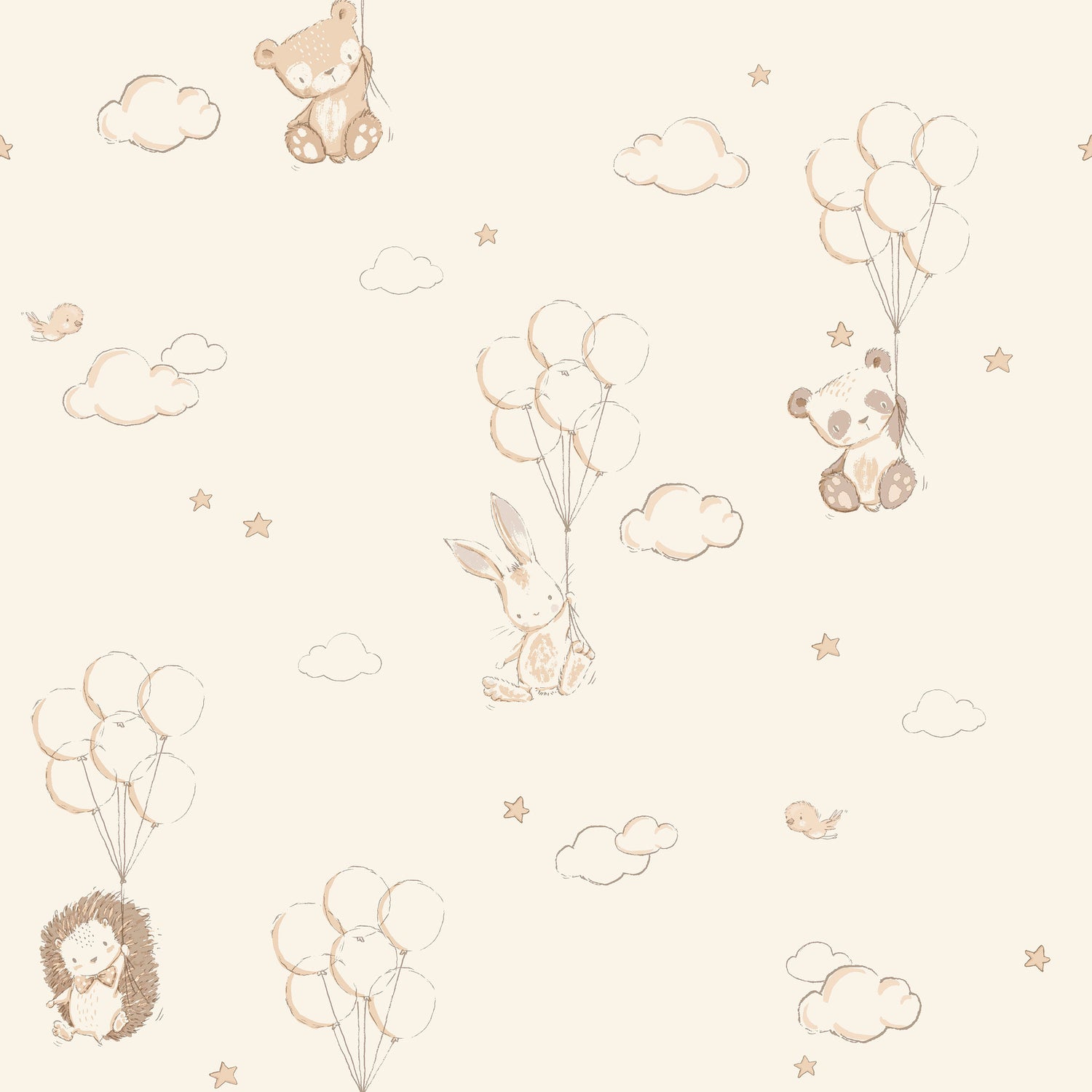 Floating Balloons wallpaper in light brown color - pattern number 4203-27556 - by Advantage in the A World of Imagination collection
