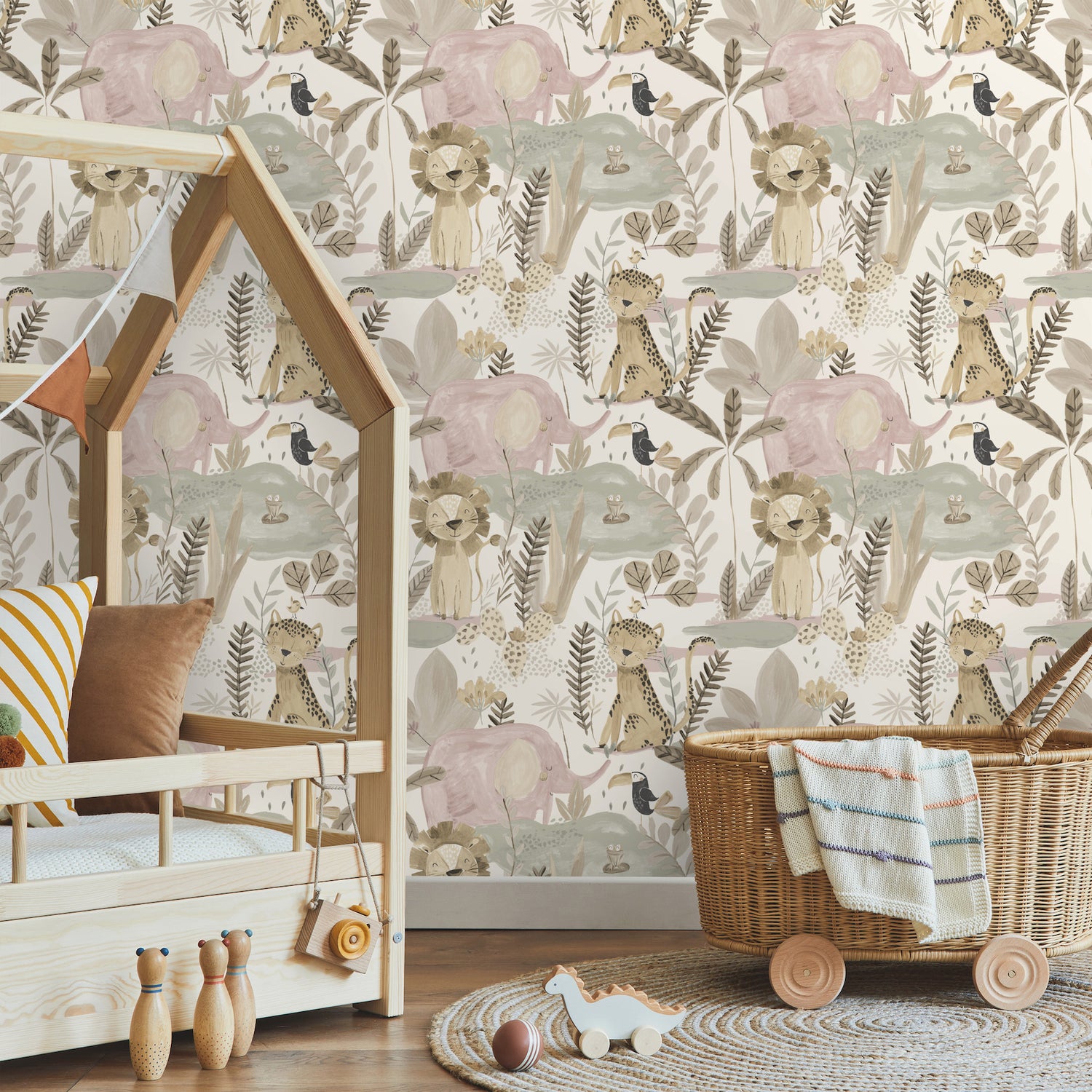 In The Jungle wallpaper in pink color - pattern number 4203-27557 - by Advantage in the A World of Imagination collection