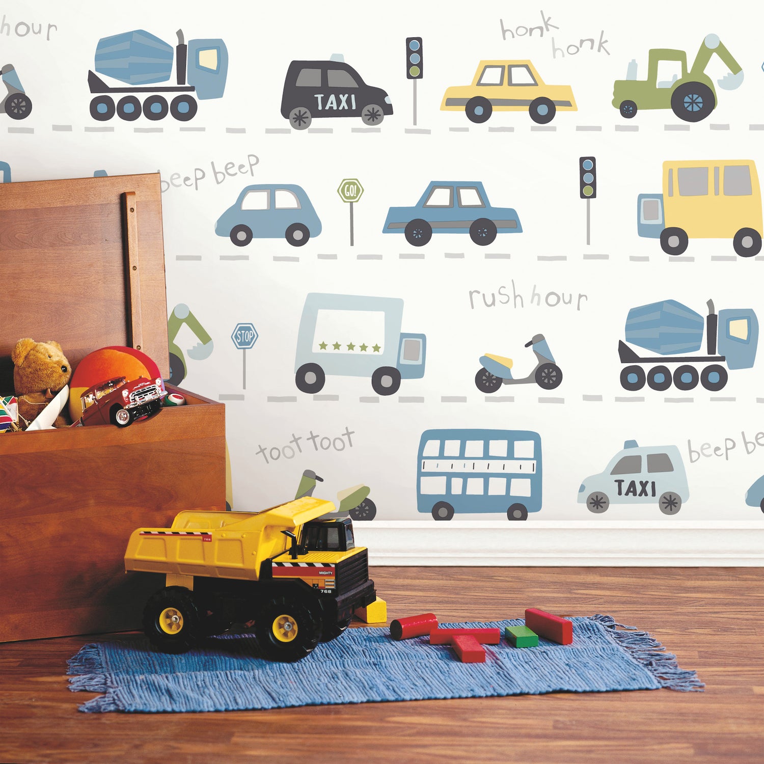 Road Traffic wallpaper in blue color - pattern number 4203-27594 - by Advantage in the A World of Imagination collection