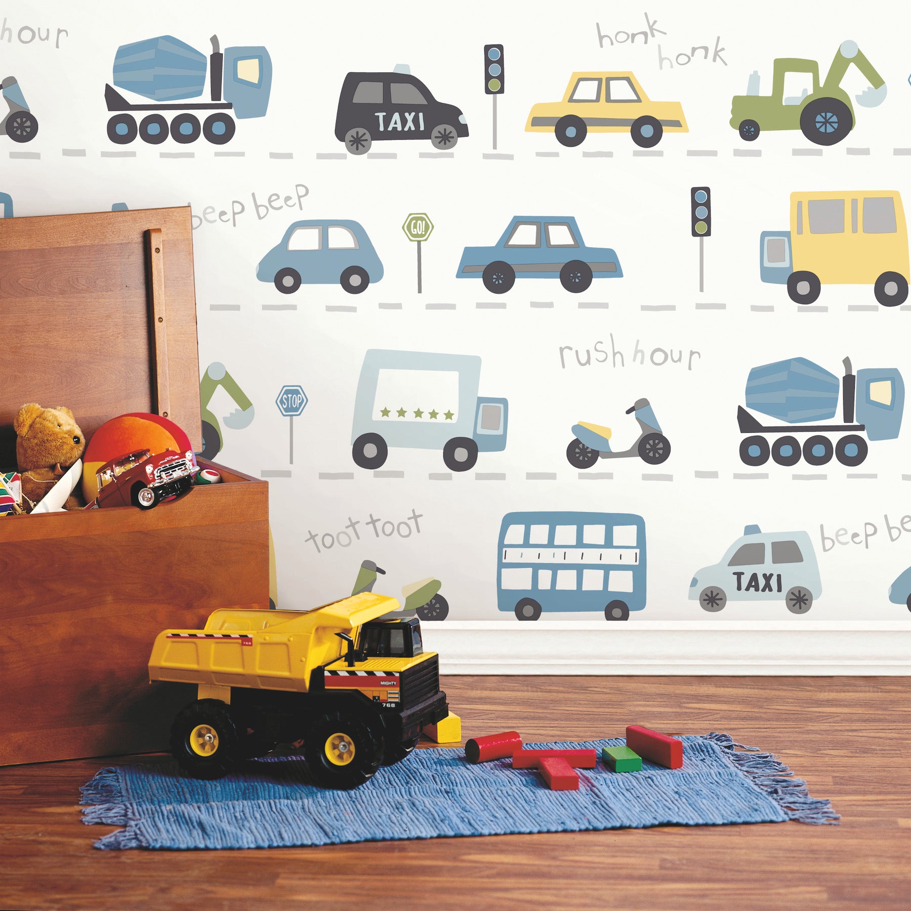 Road Traffic wallpaper in blue color - pattern number 4203-27594 - by Advantage in the A World of Imagination collection