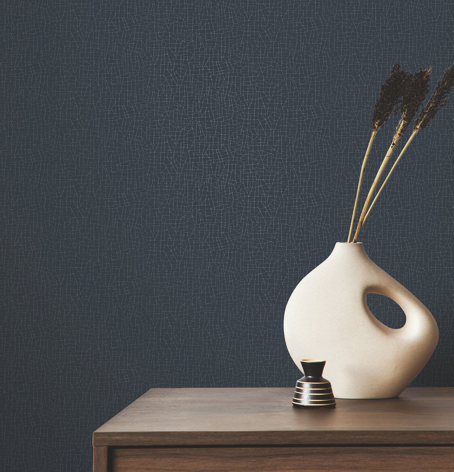 Cary wallpaper in dark blue color - pattern number 4207-5408 - by Warner in the Textures and Wovens Resource collection