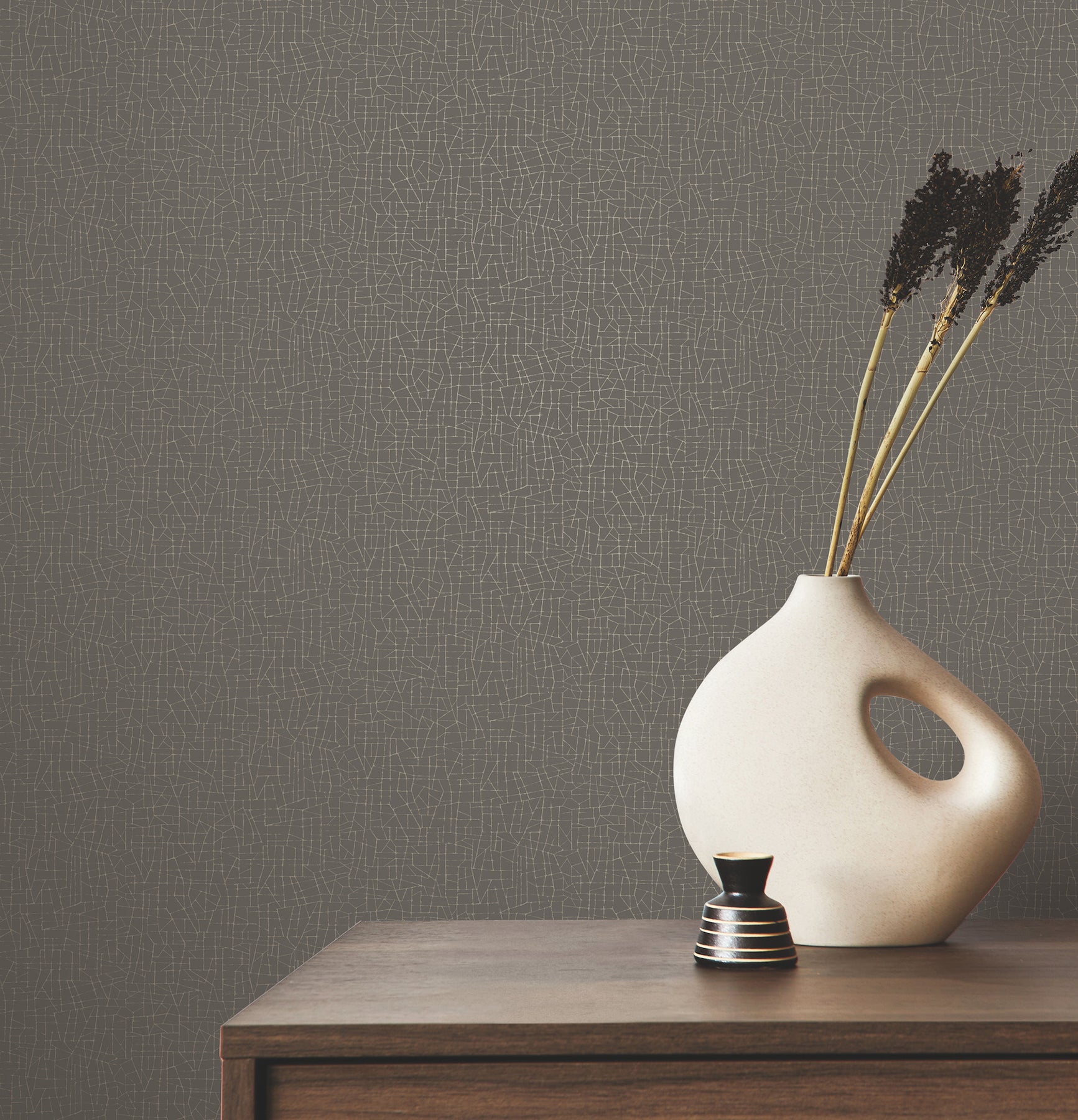 Cary wallpaper in stone color - pattern number 4207-5413 - by Warner in the Textures and Wovens Resource collection