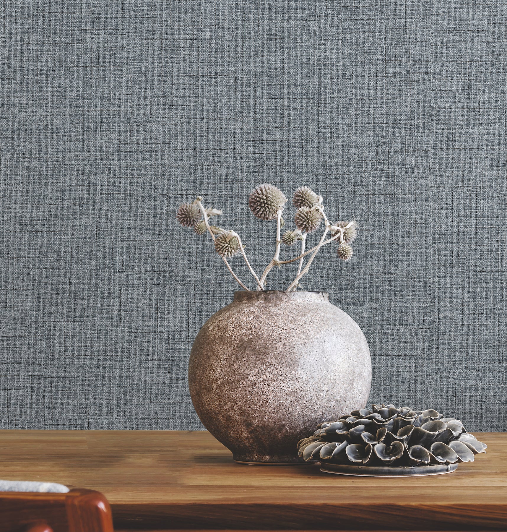 Leon wallpaper in denim color - pattern number 4207-5415 - by Warner in the Textures and Wovens Resource collection