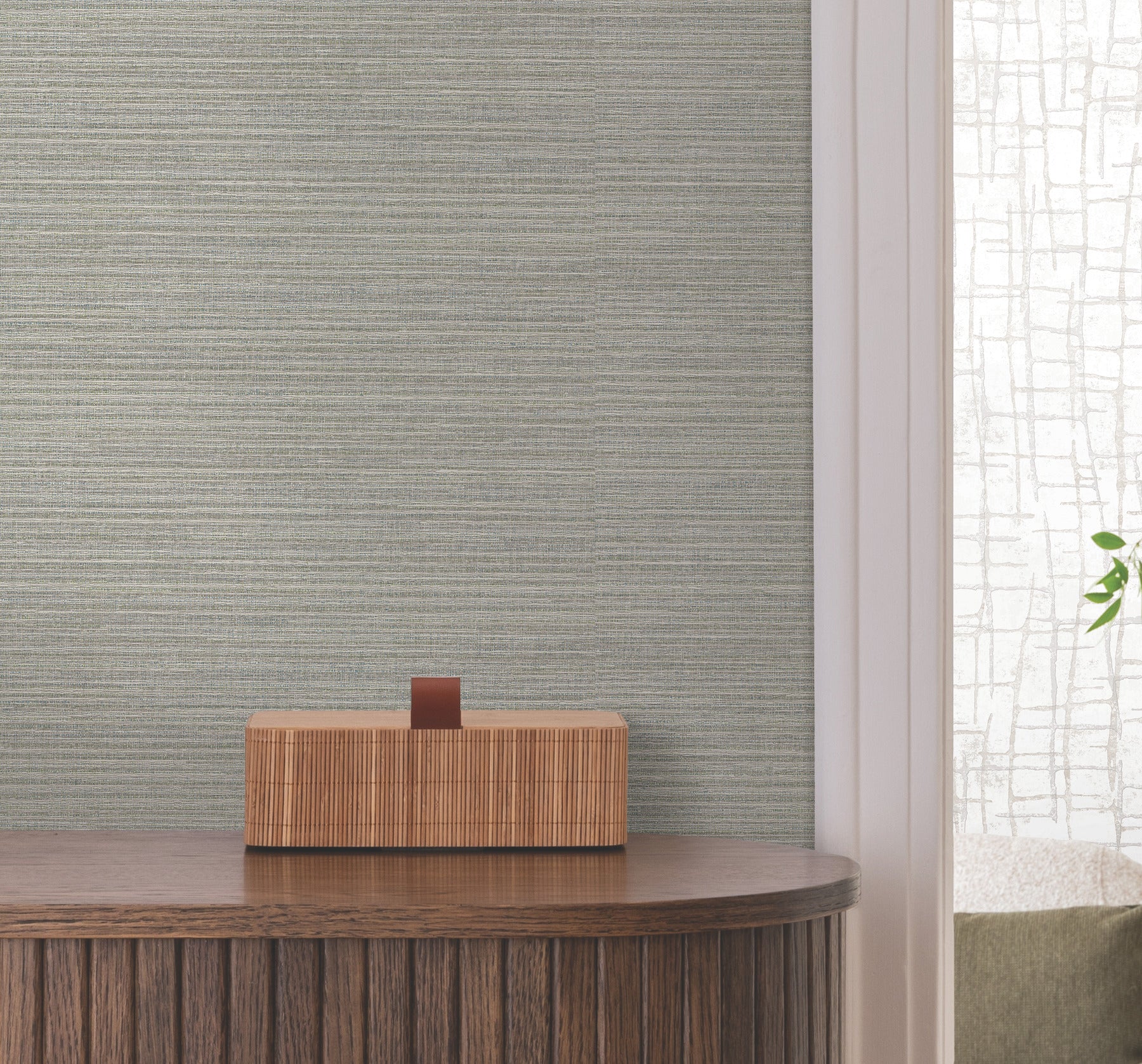 Rhett wallpaper in dark green color - pattern number 4207-5429 - by Warner in the Textures and Wovens Resource collection