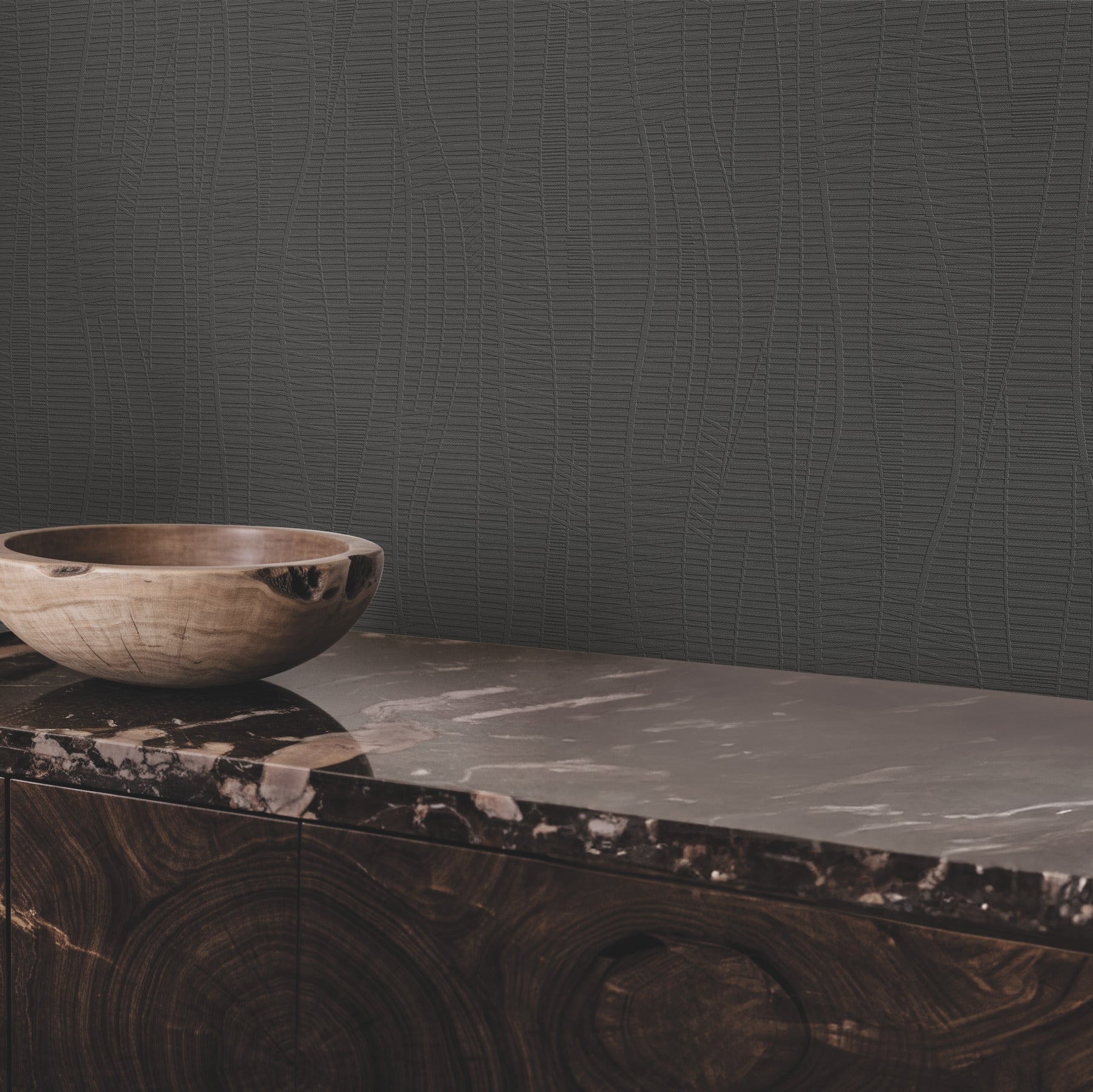 Amir wallpaper in black color - pattern number 4207-5448 - by Warner in the Textures and Wovens Resource collection
