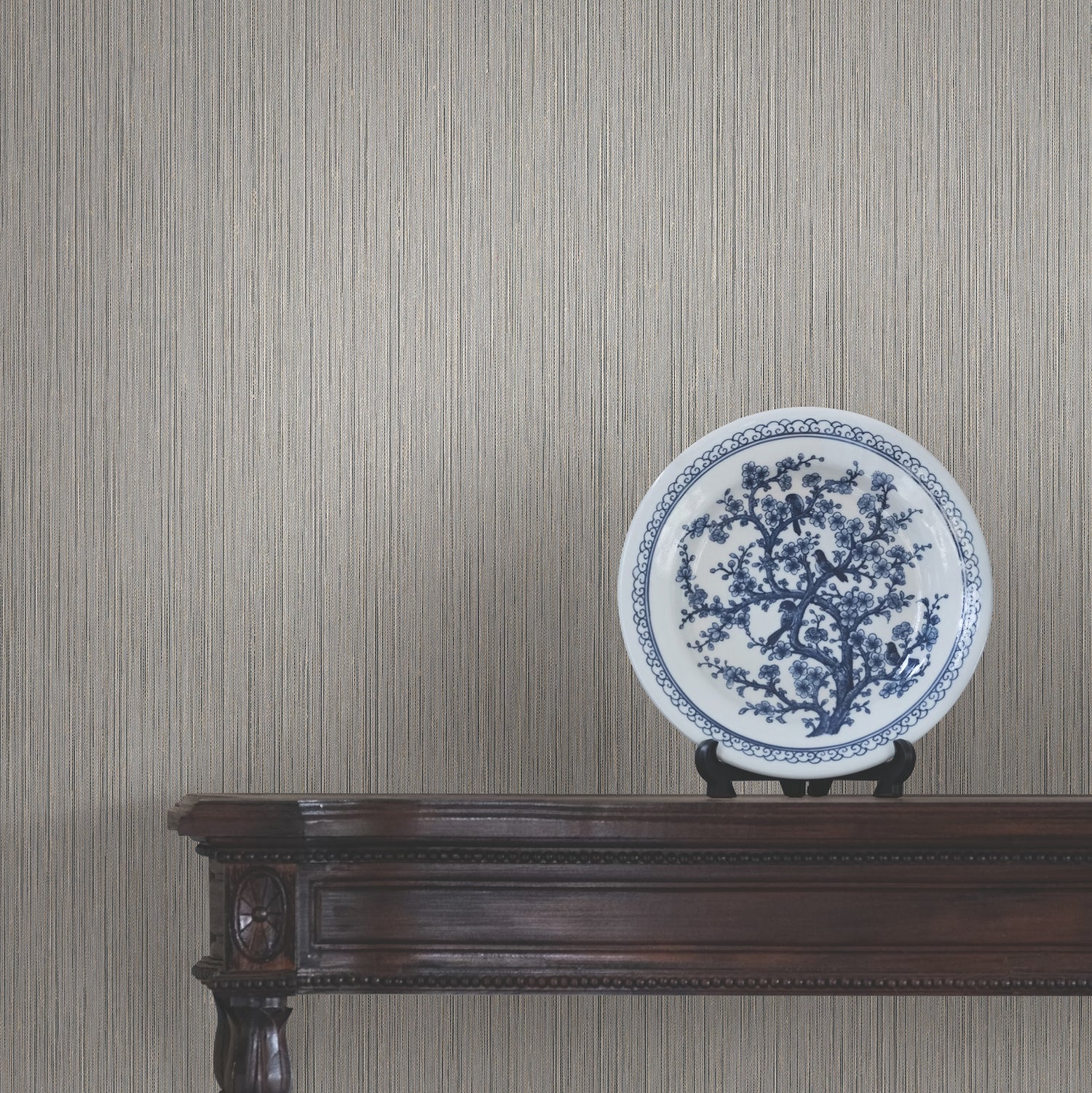 Atticus Wallpaper in grey color - pattern number 4211-83500 - by Ronald Redding in the Private Reserve collection