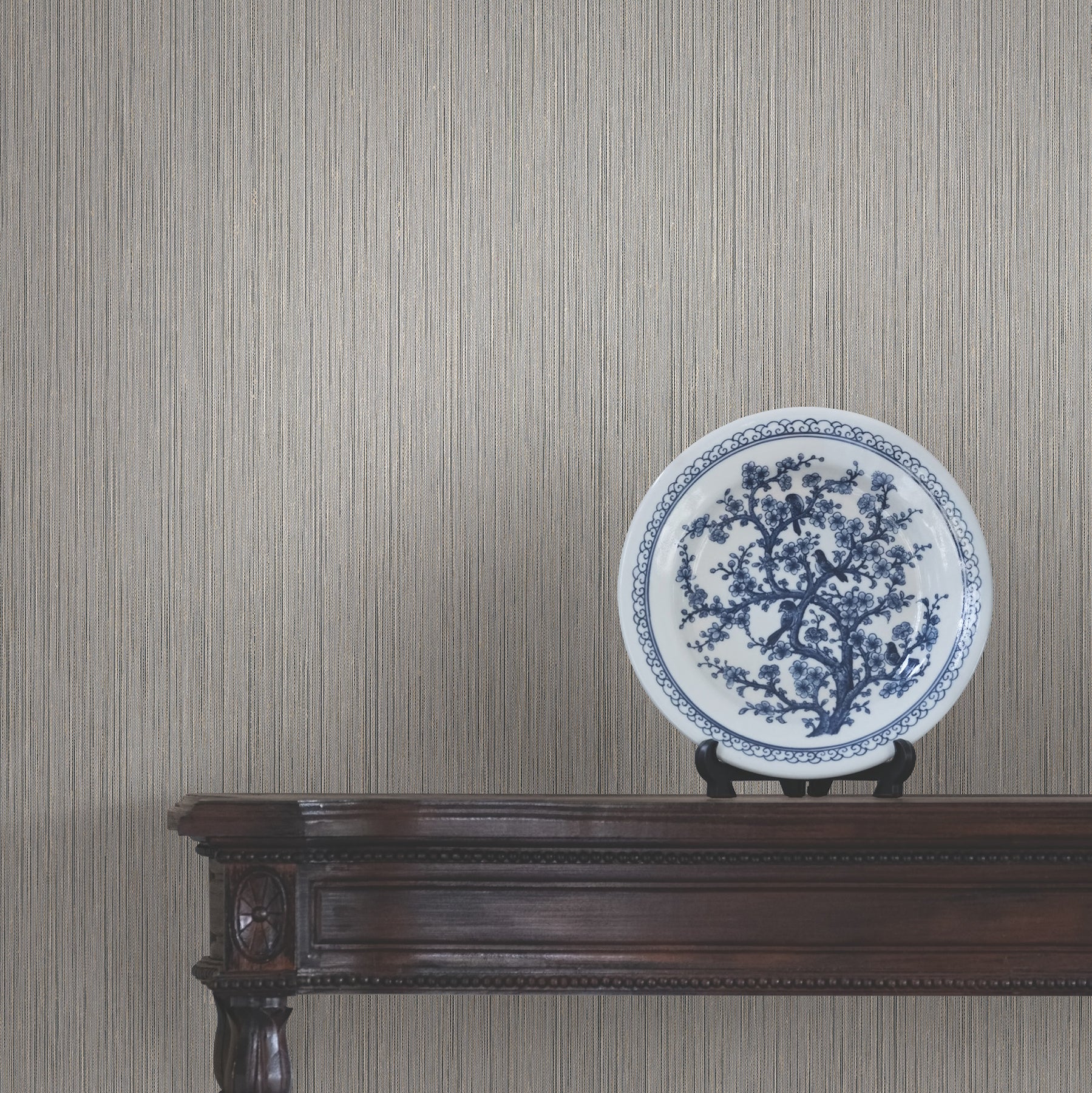 Atticus Wallpaper in grey color - pattern number 4211-83500 - by Ronald Redding in the Private Reserve collection