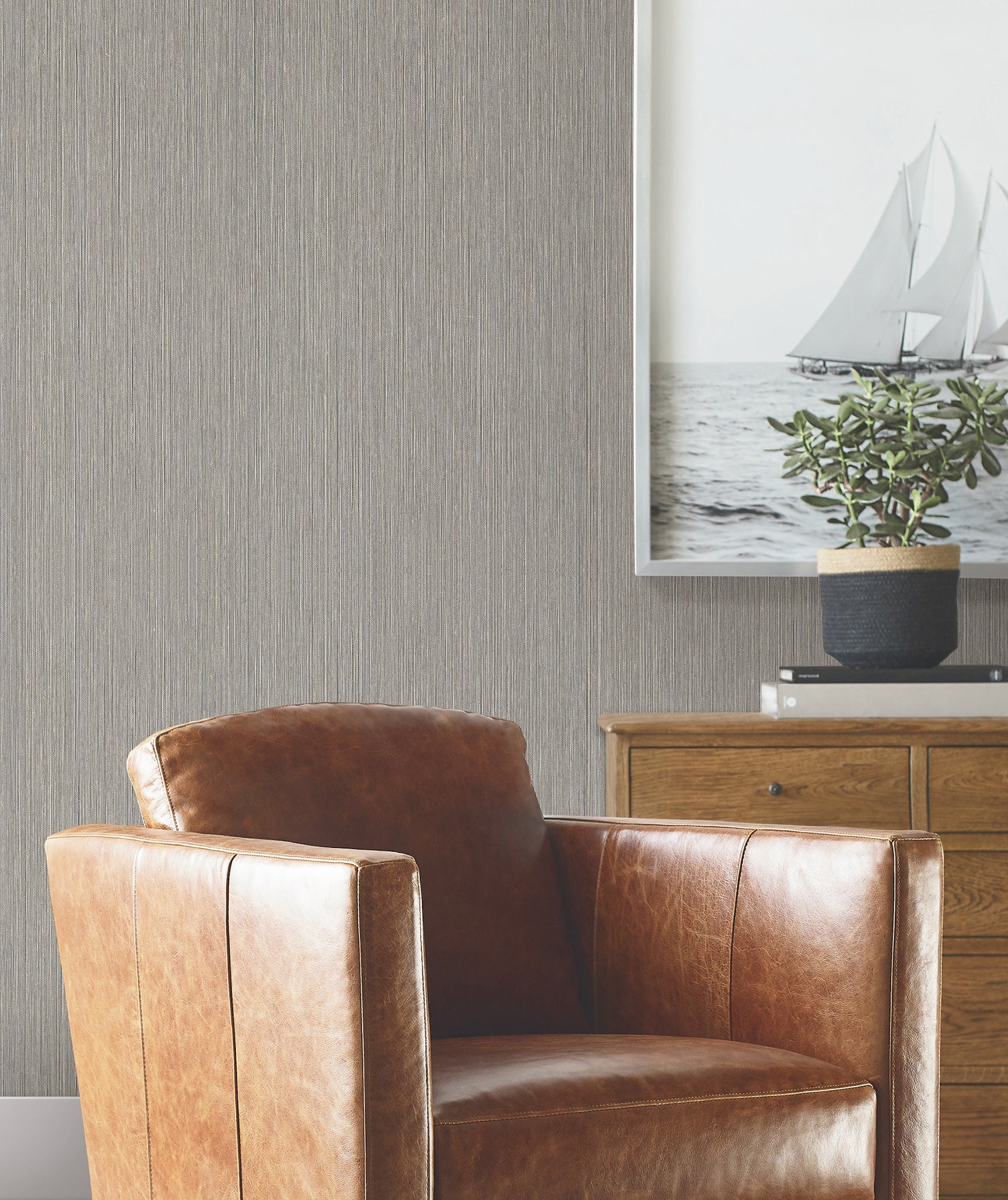 Atticus Wallpaper in grey color - pattern number 4211-83500 - by Ronald Redding in the Private Reserve collection