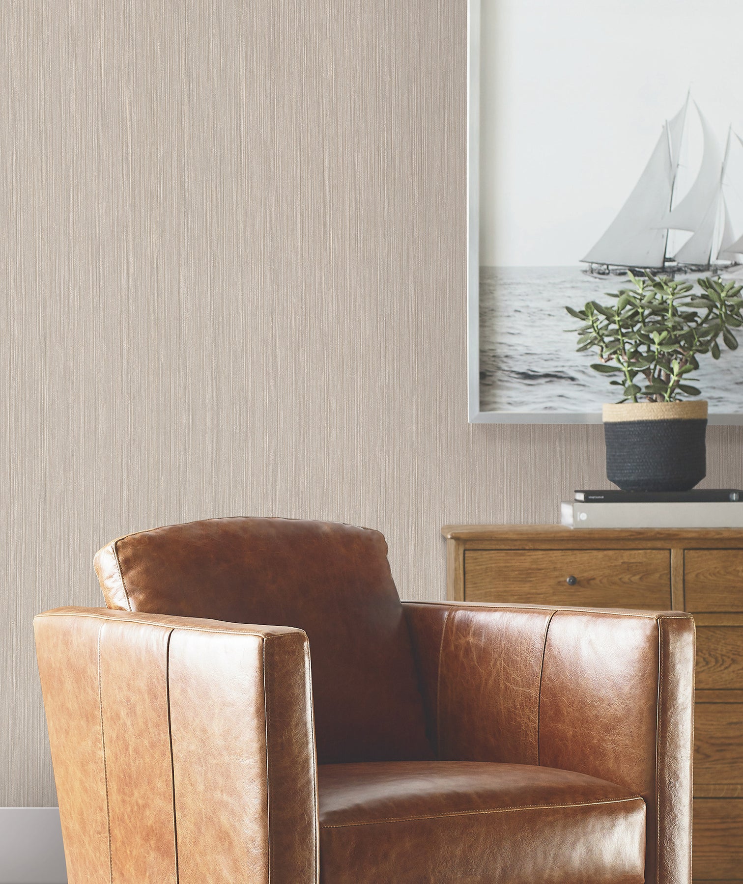 Atticus Wallpaper in cream color - pattern number 4211-83502 - by Ronald Redding in the Private Reserve collection