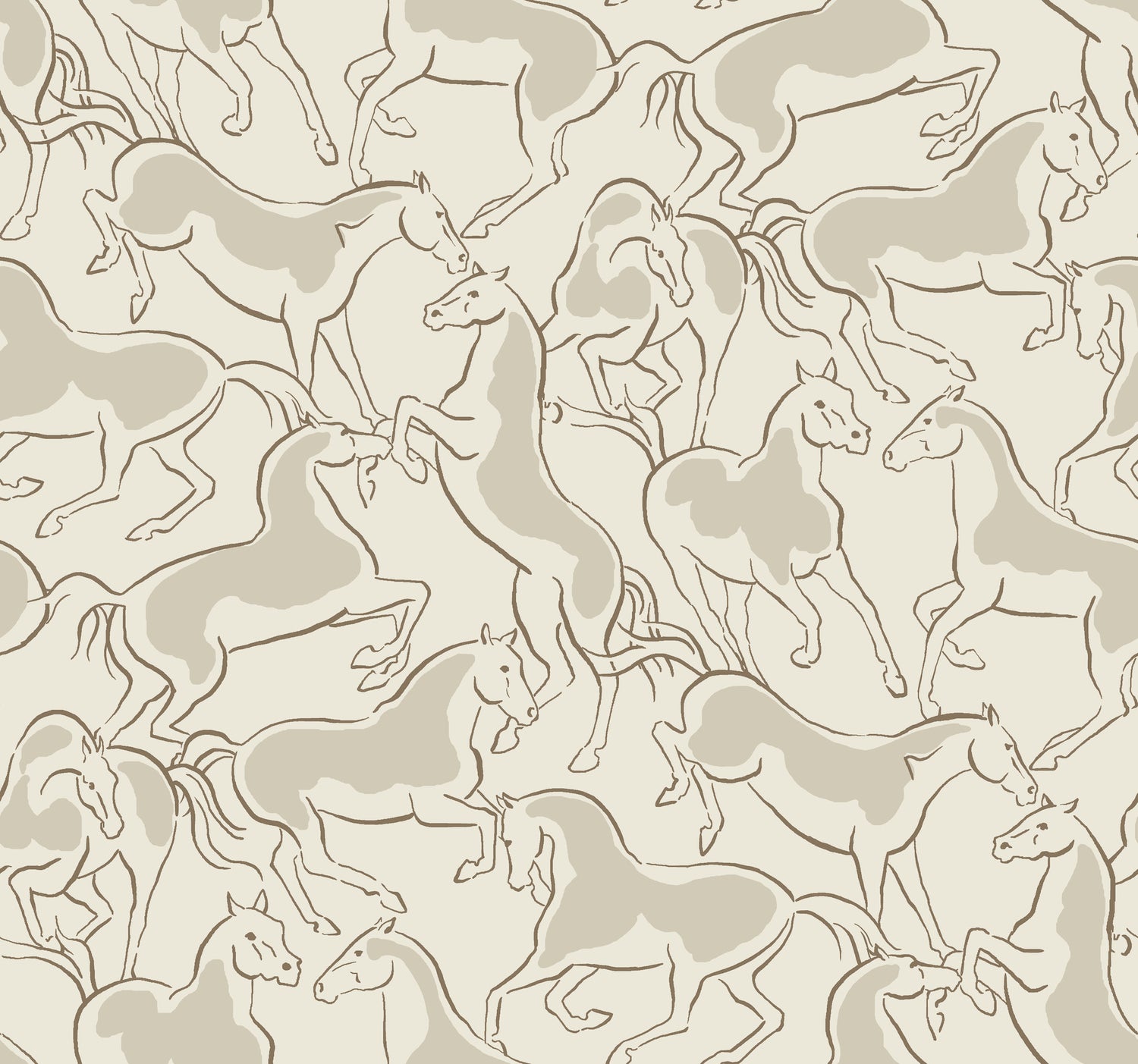 Dressage Wallpaper in beige color - pattern number 4211-83503 - by Ronald Redding in the Private Reserve collection