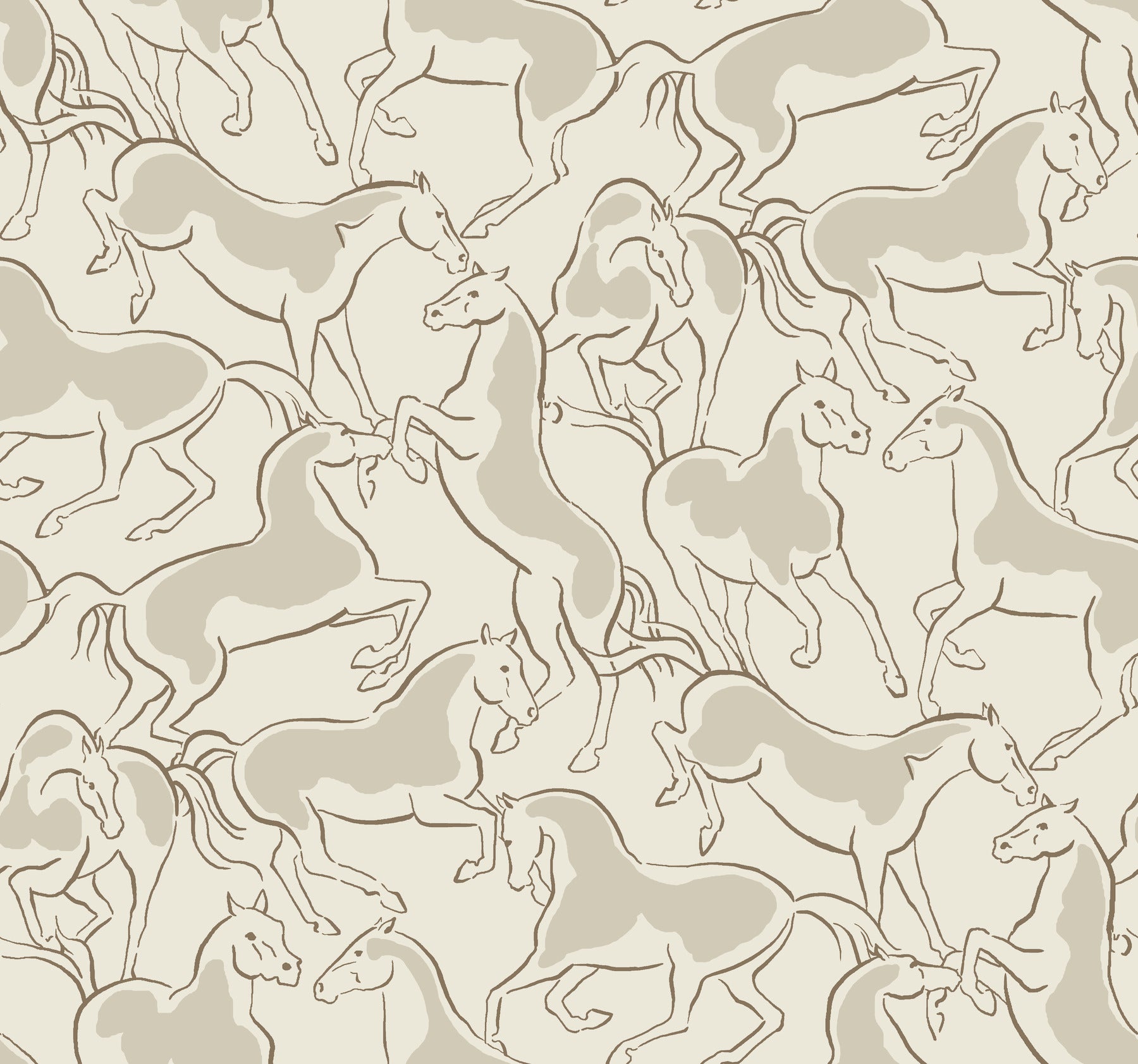 Dressage Wallpaper in beige color - pattern number 4211-83503 - by Ronald Redding in the Private Reserve collection